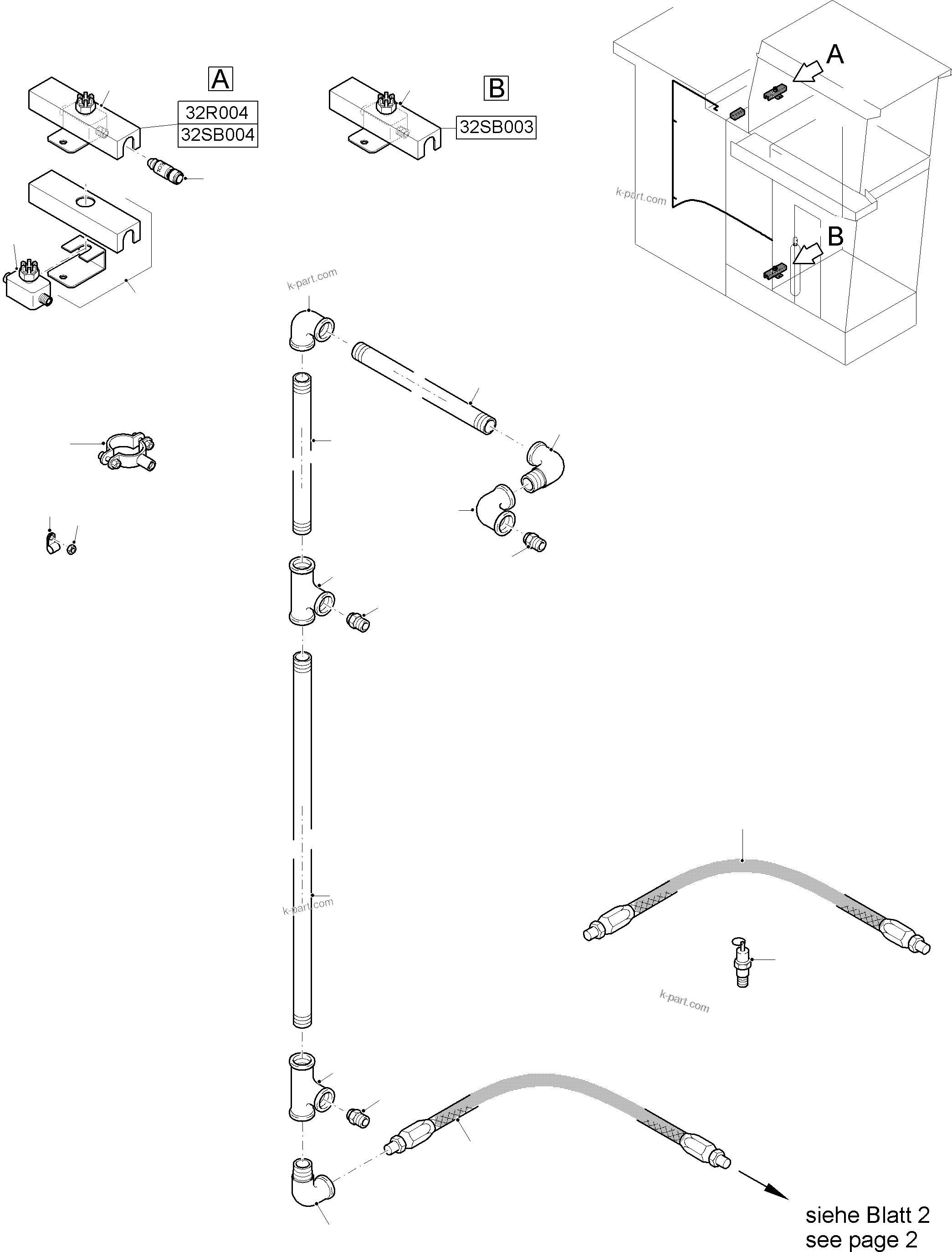Komatsu parts book diagram for PC4000-6E S/N 08286: ACTUATING SYSTEM, HANDOPERATED