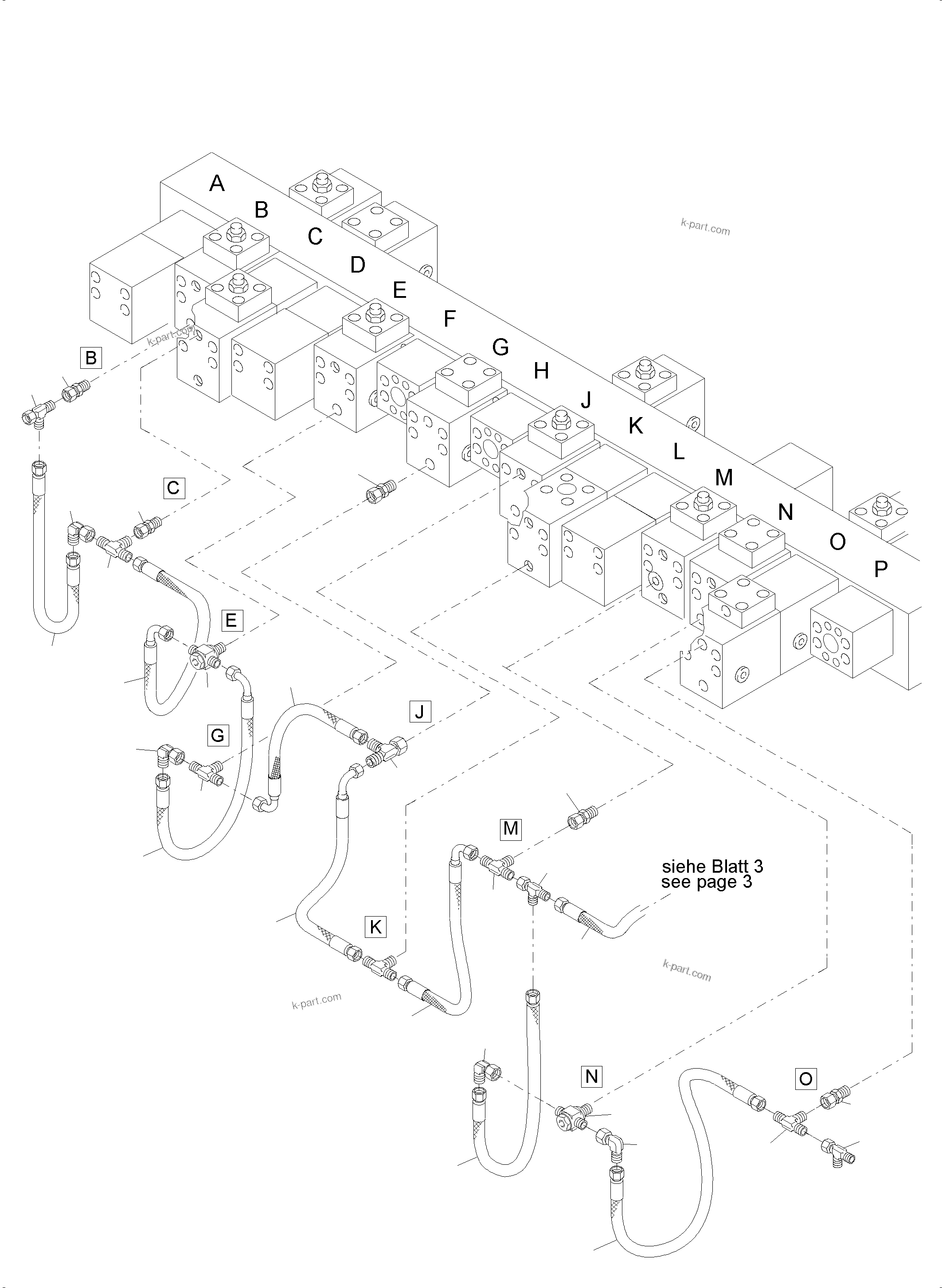 Komatsu parts book diagram for PC4000-6E S/N 08286: MANIFOLD-VALVE-PIPING (FS)