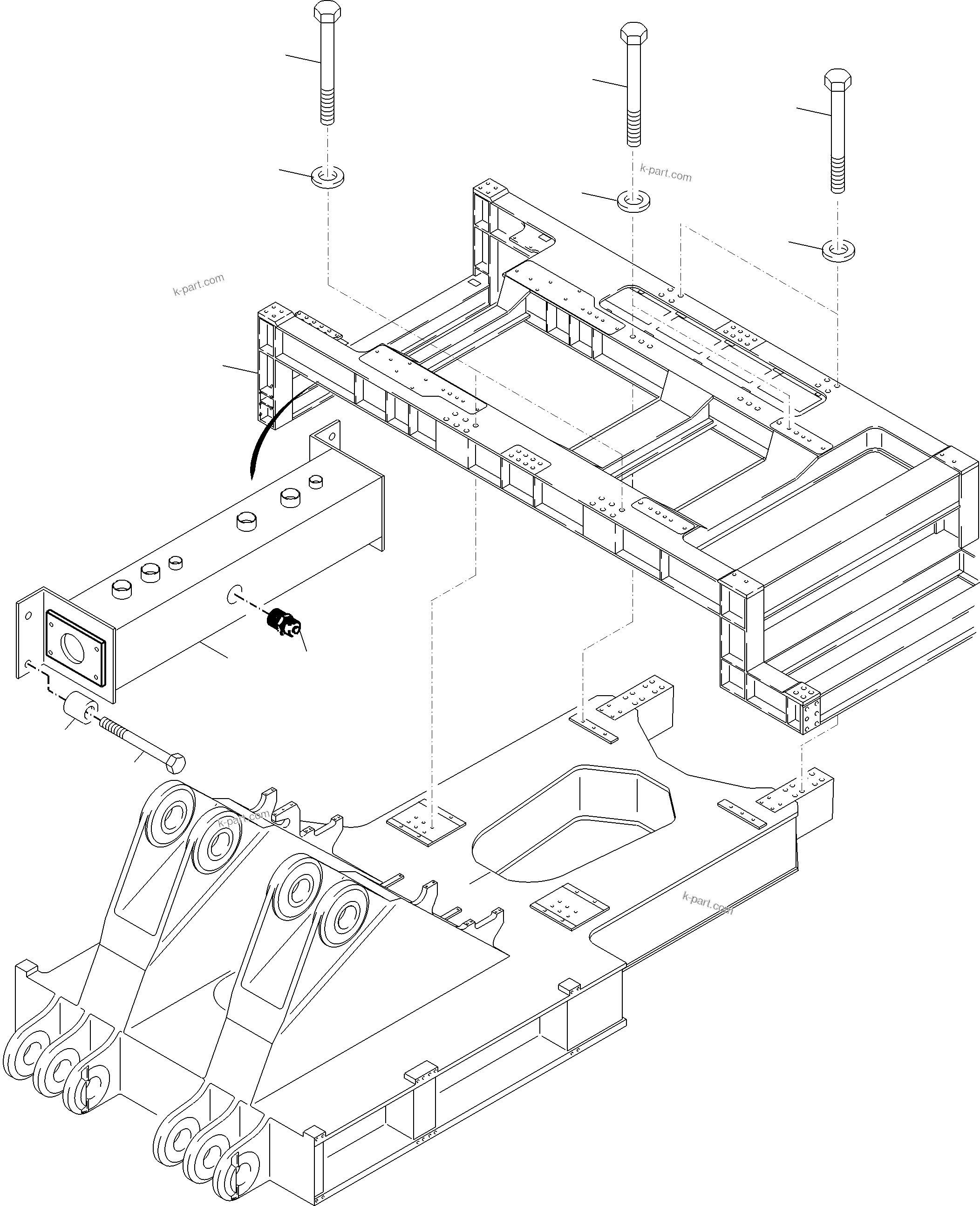 Komatsu parts book diagram for PC4000-6E S/N 08286: POWER FRAME ARR.
