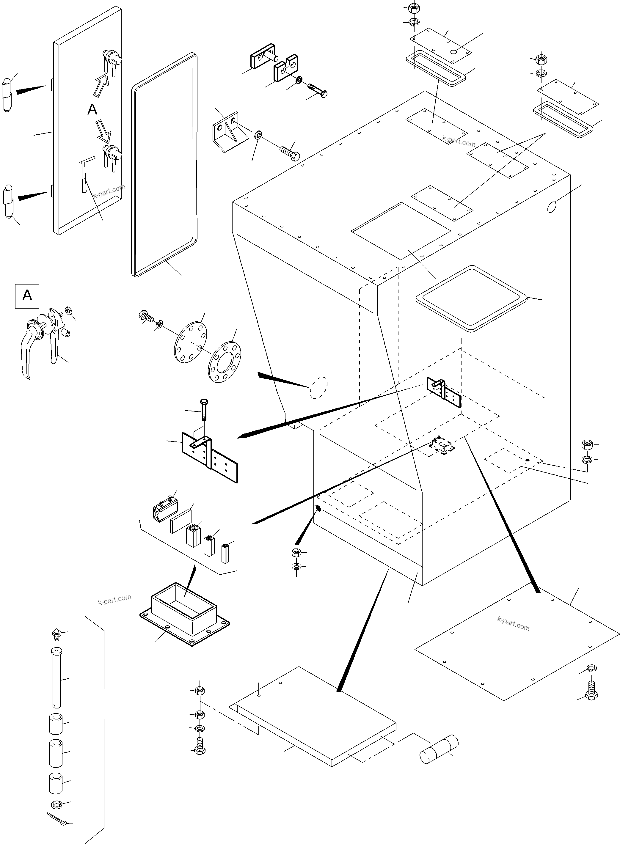 Komatsu parts book diagram for PC4000-6E S/N 08286: CAB SUPPORT