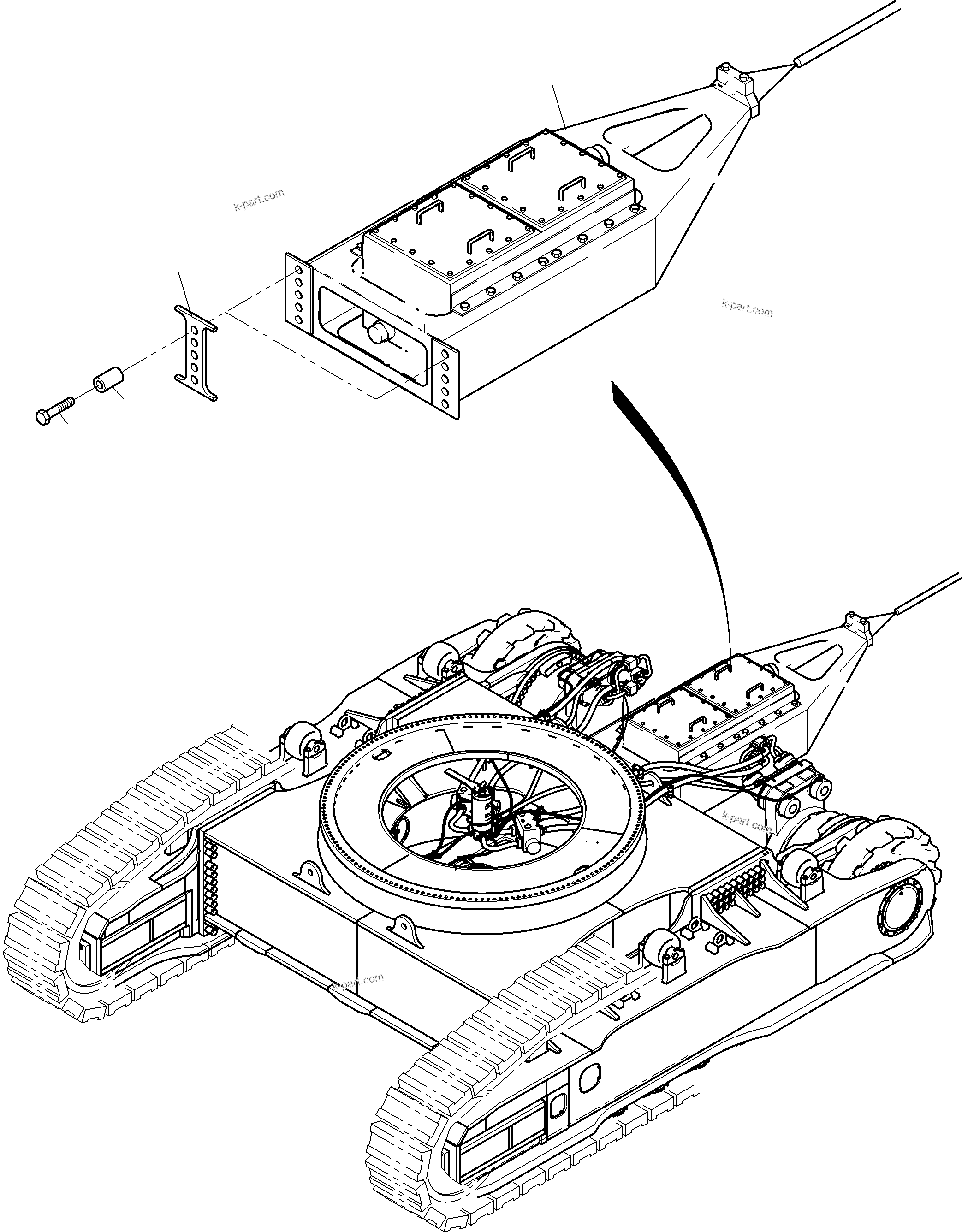 Komatsu parts book diagram for PC4000-6E S/N 08286: CABLE DUCT MOUNTING