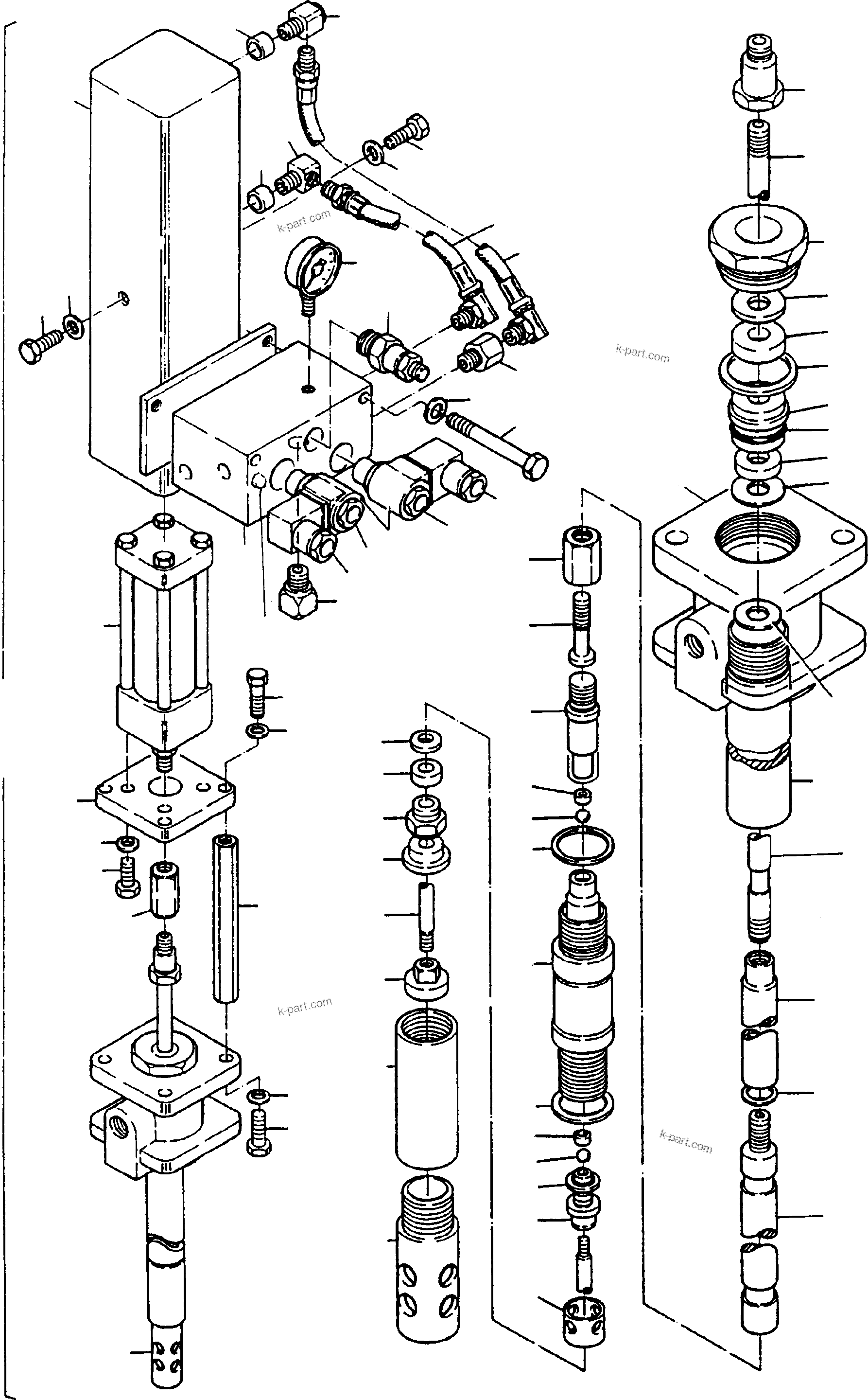 Komatsu parts book diagram for PC8000-1E S/N 12024: LUBE PUMP, HYDR.