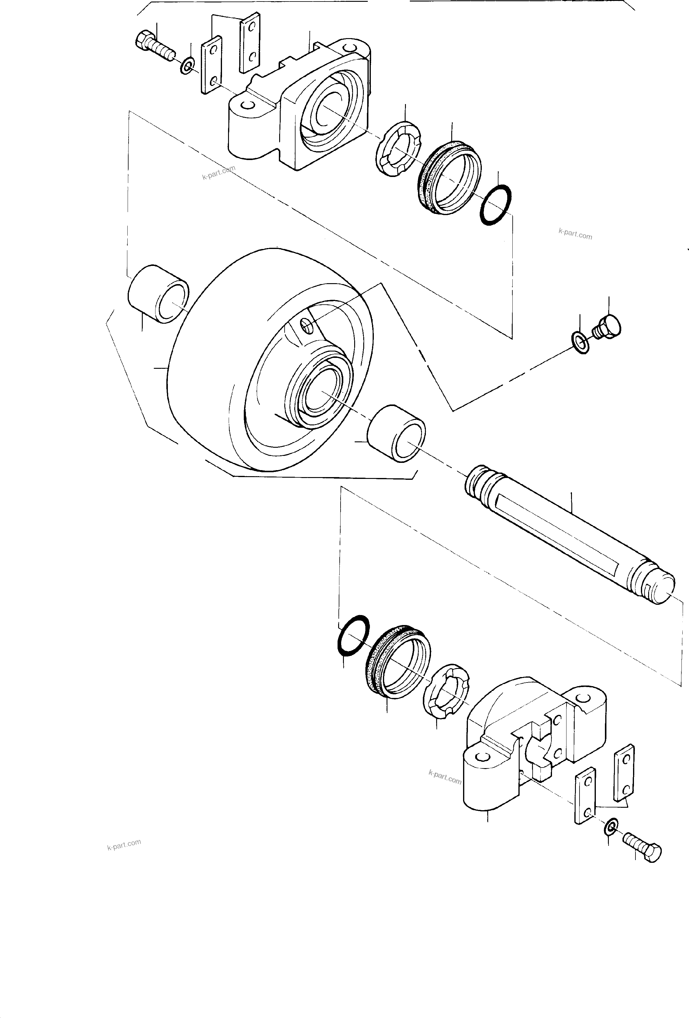 Komatsu parts book diagram for PC8000-1E S/N 12024: TOP ROLLER