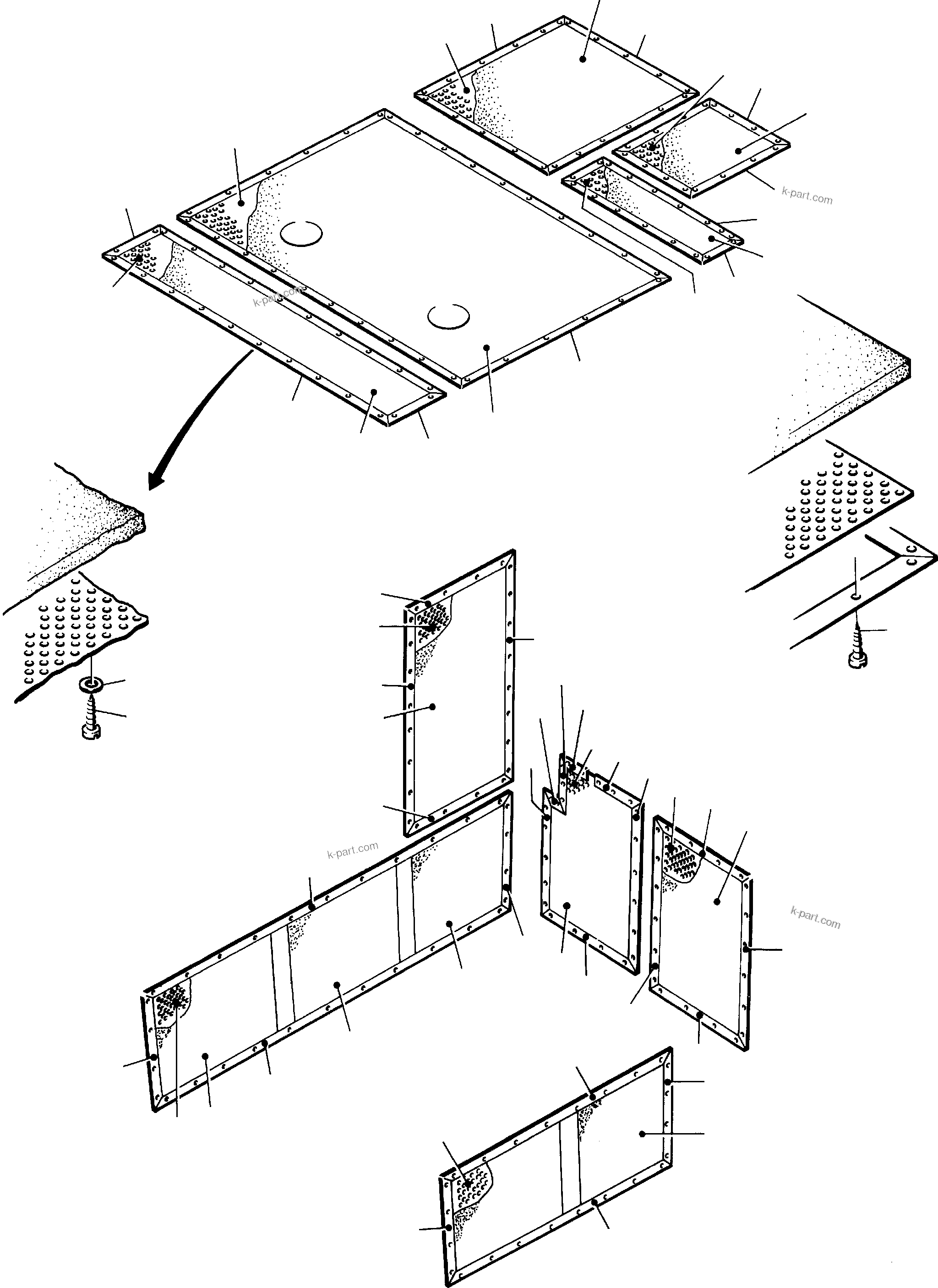 Komatsu parts book diagram for PC8000-1E S/N 12024: OPERATOR'S CAB