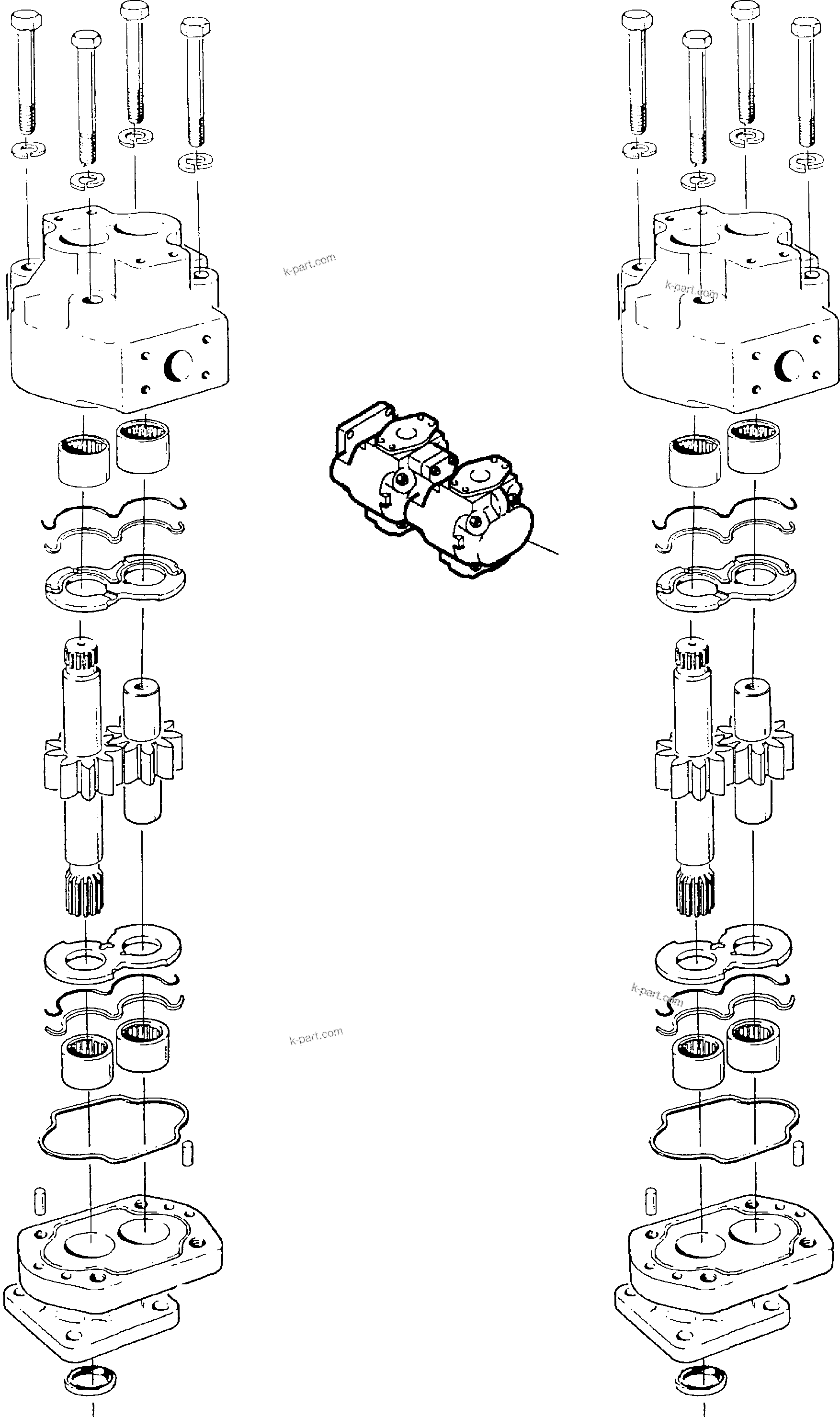 Komatsu parts book diagram for PC8000-1E S/N 12024: HYDRAULIC PUMP