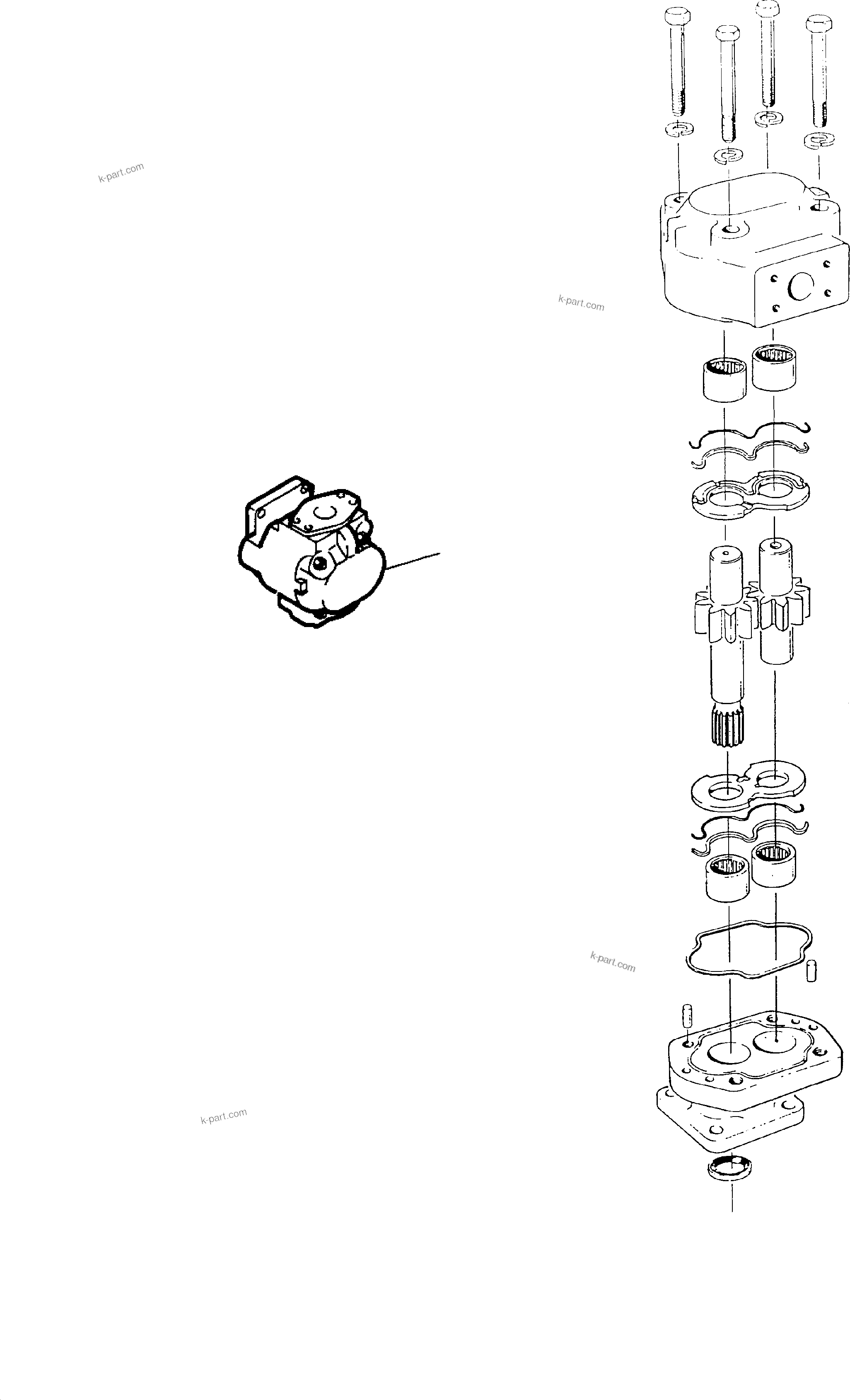 Komatsu parts book diagram for PC8000-1E S/N 12024: HYDRAULIC PUMP