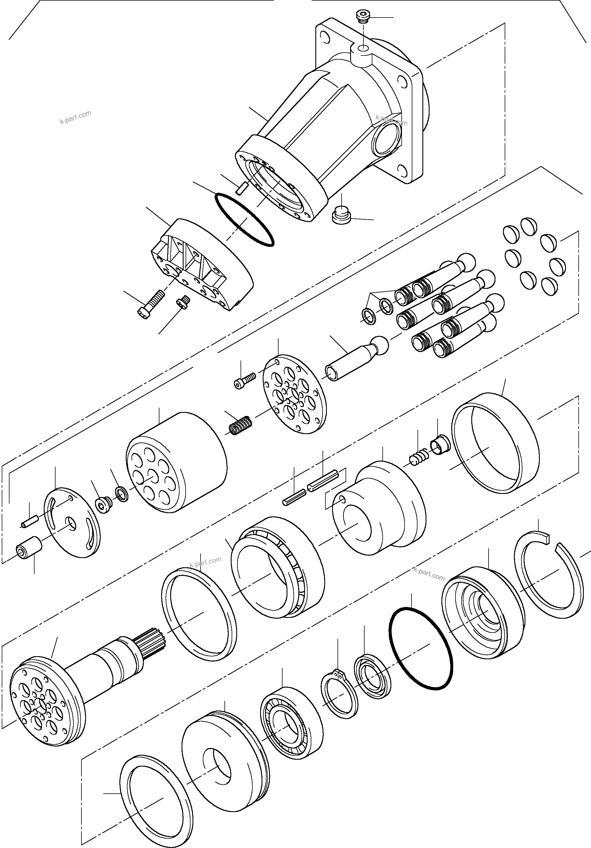 Komatsu parts book diagram for PC8000-1E S/N 12024: HYDRAULIC MOTOR