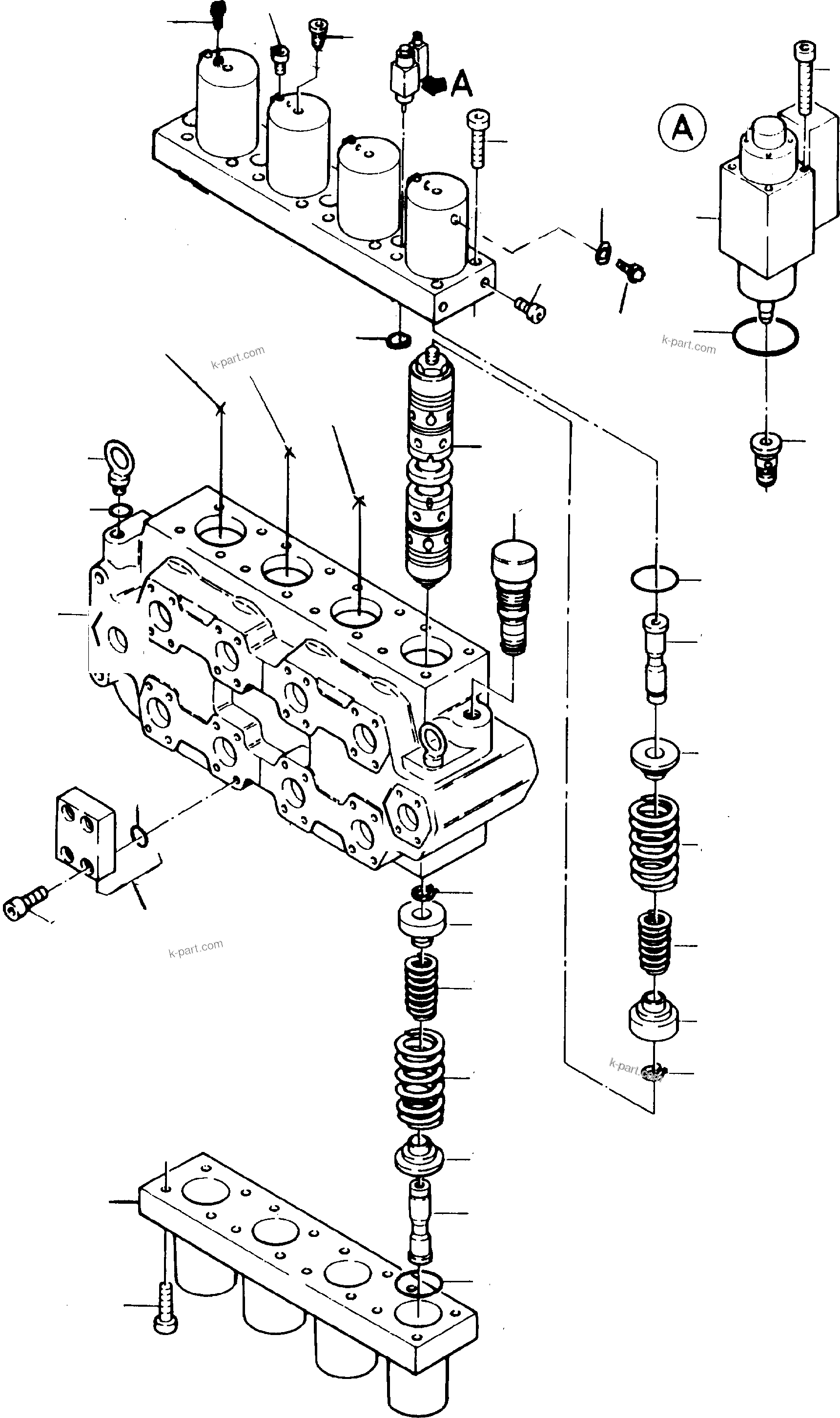 Komatsu parts book diagram for PC8000-1E S/N 12024: CONTROL BLOCK