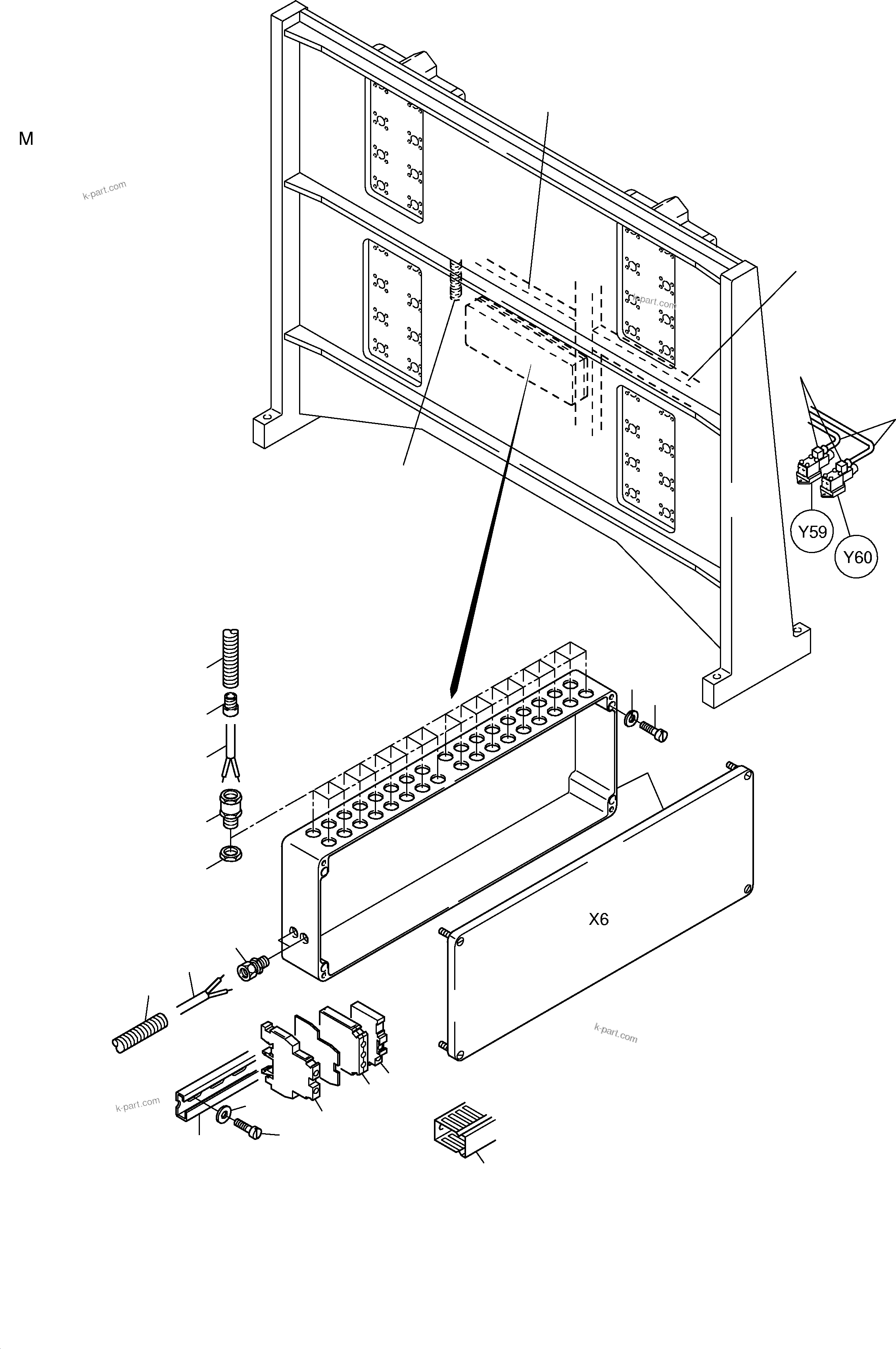 Komatsu parts book diagram for PC8000-1E S/N 12024: CABLES - CONTROL PLATEASSY.