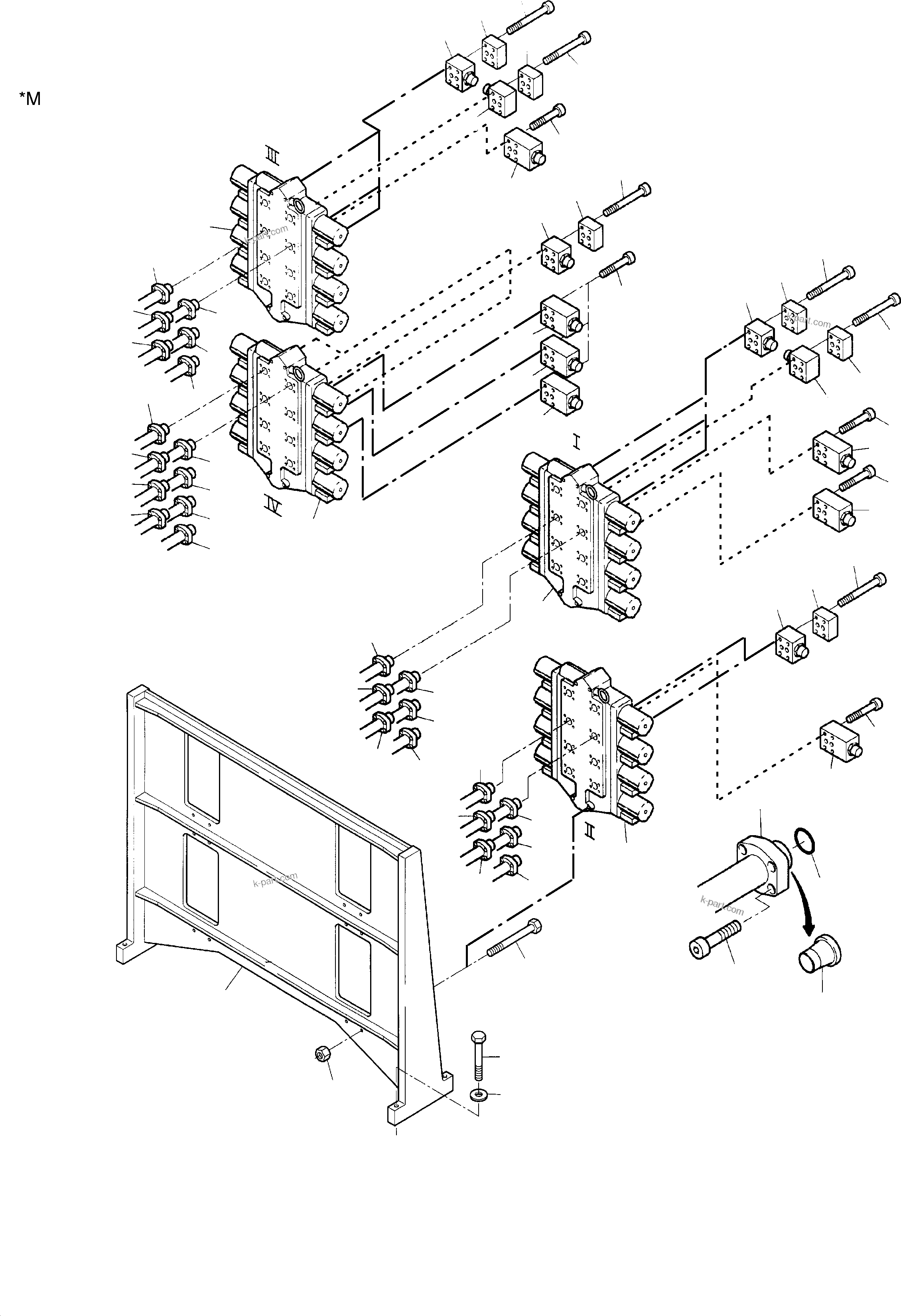 Komatsu parts book diagram for PC8000-1E S/N 12024: CONTROL BLOCKS ARR.