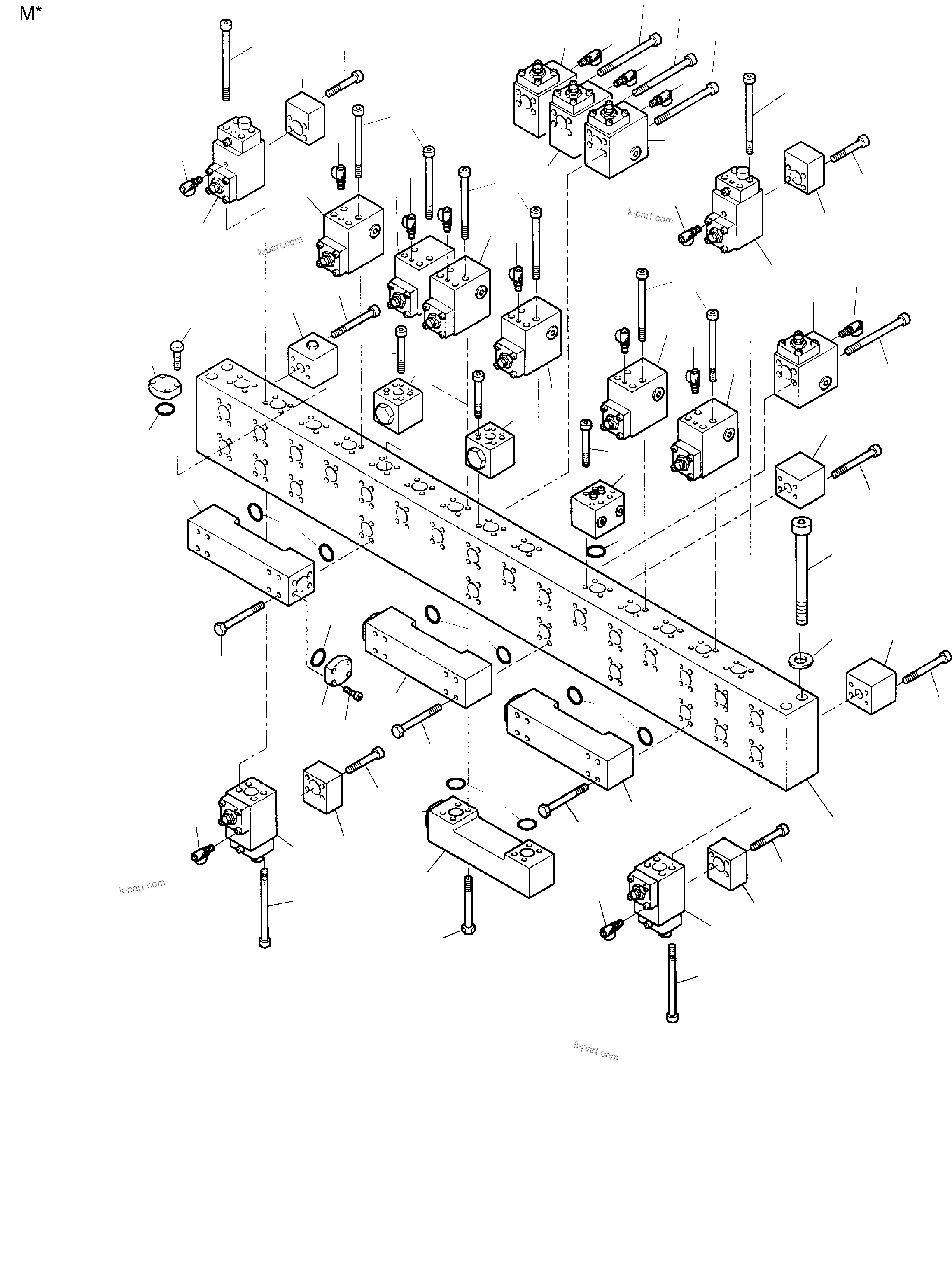 Komatsu parts book diagram for PC8000-1E S/N 12024: MANIFOLD ARR.