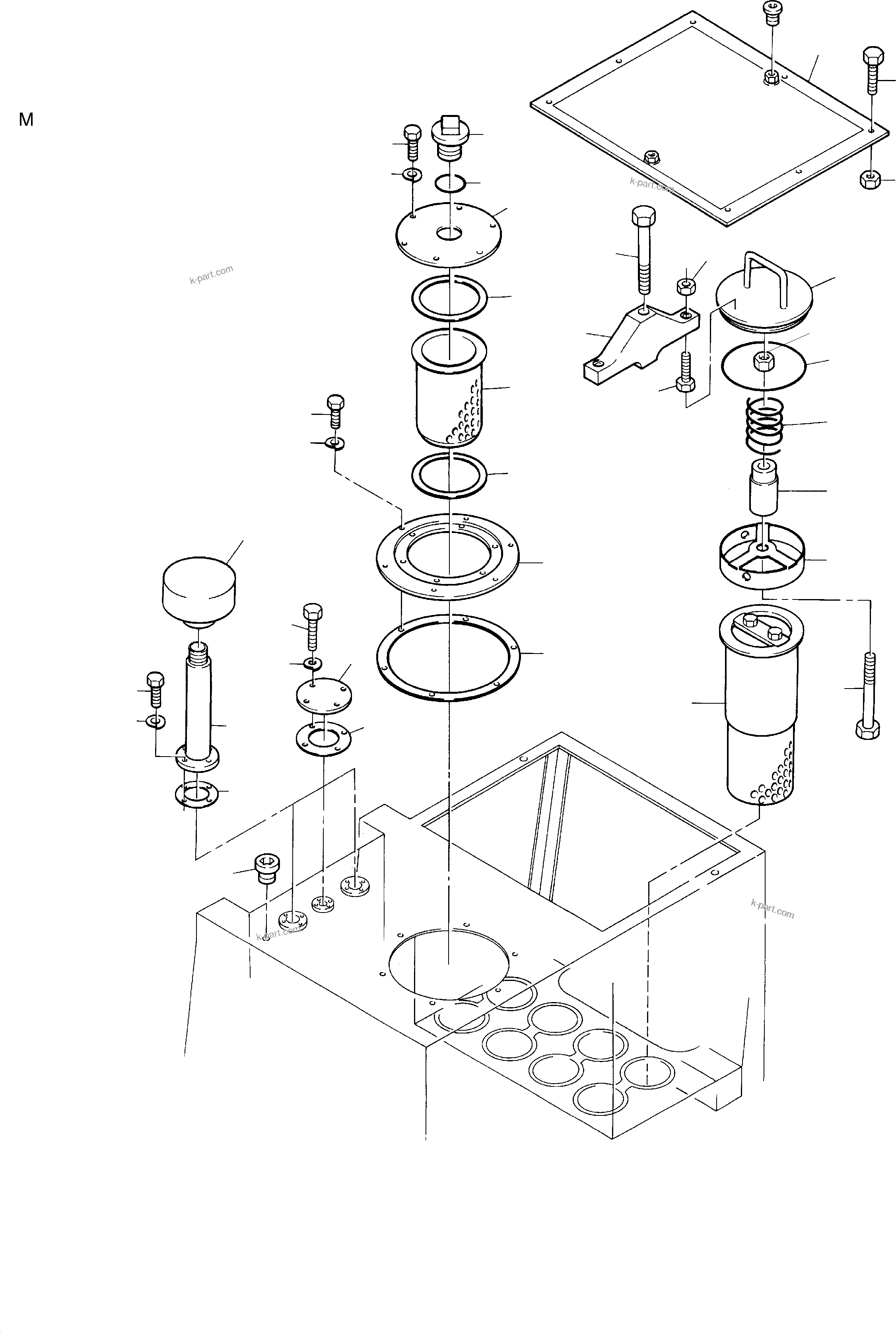 Komatsu parts book diagram for PC8000-1E S/N 12024: MAIN OIL TANK
