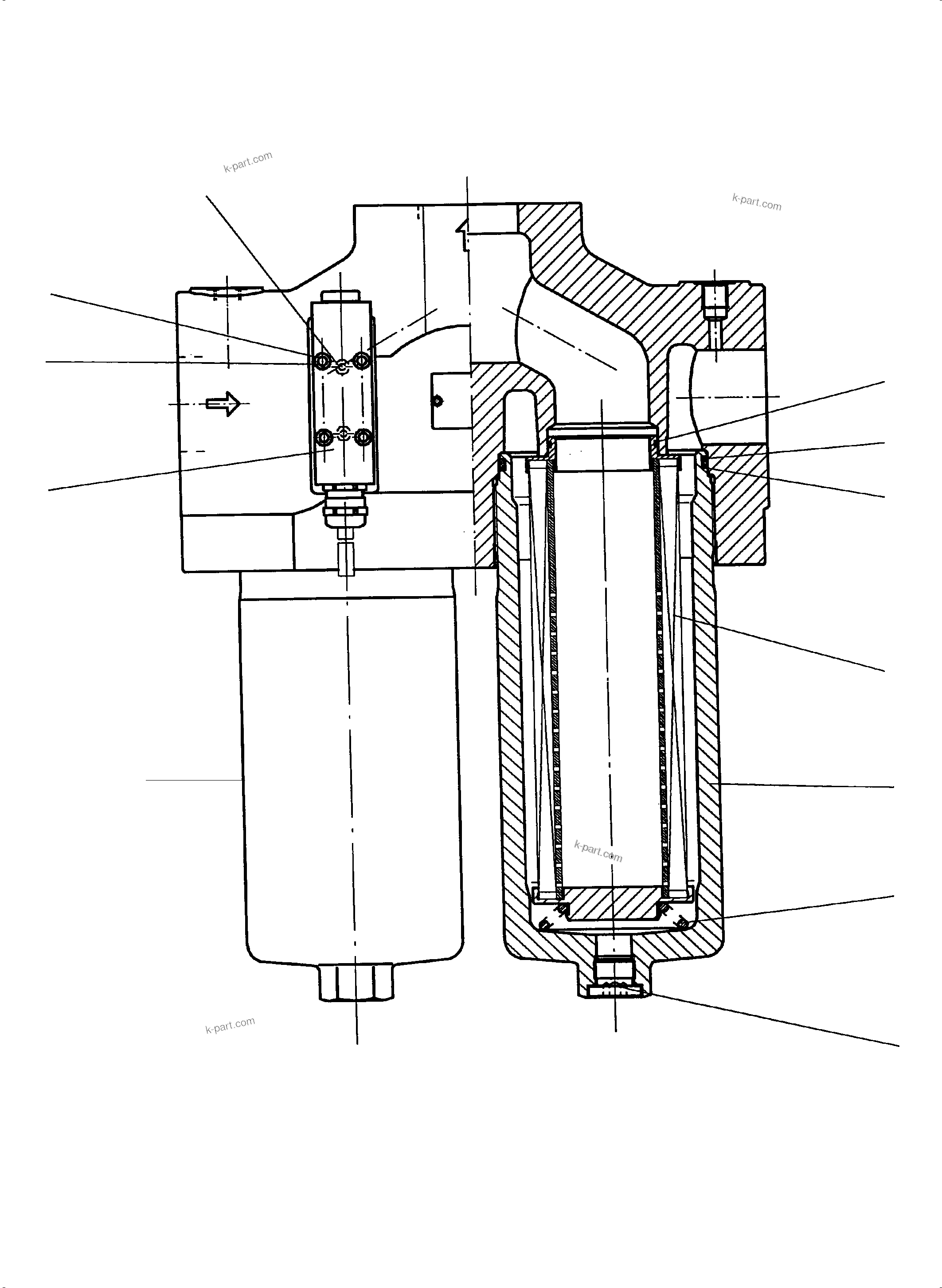 Komatsu parts book diagram for PC8000-1E S/N 12024: H. P. FILTER