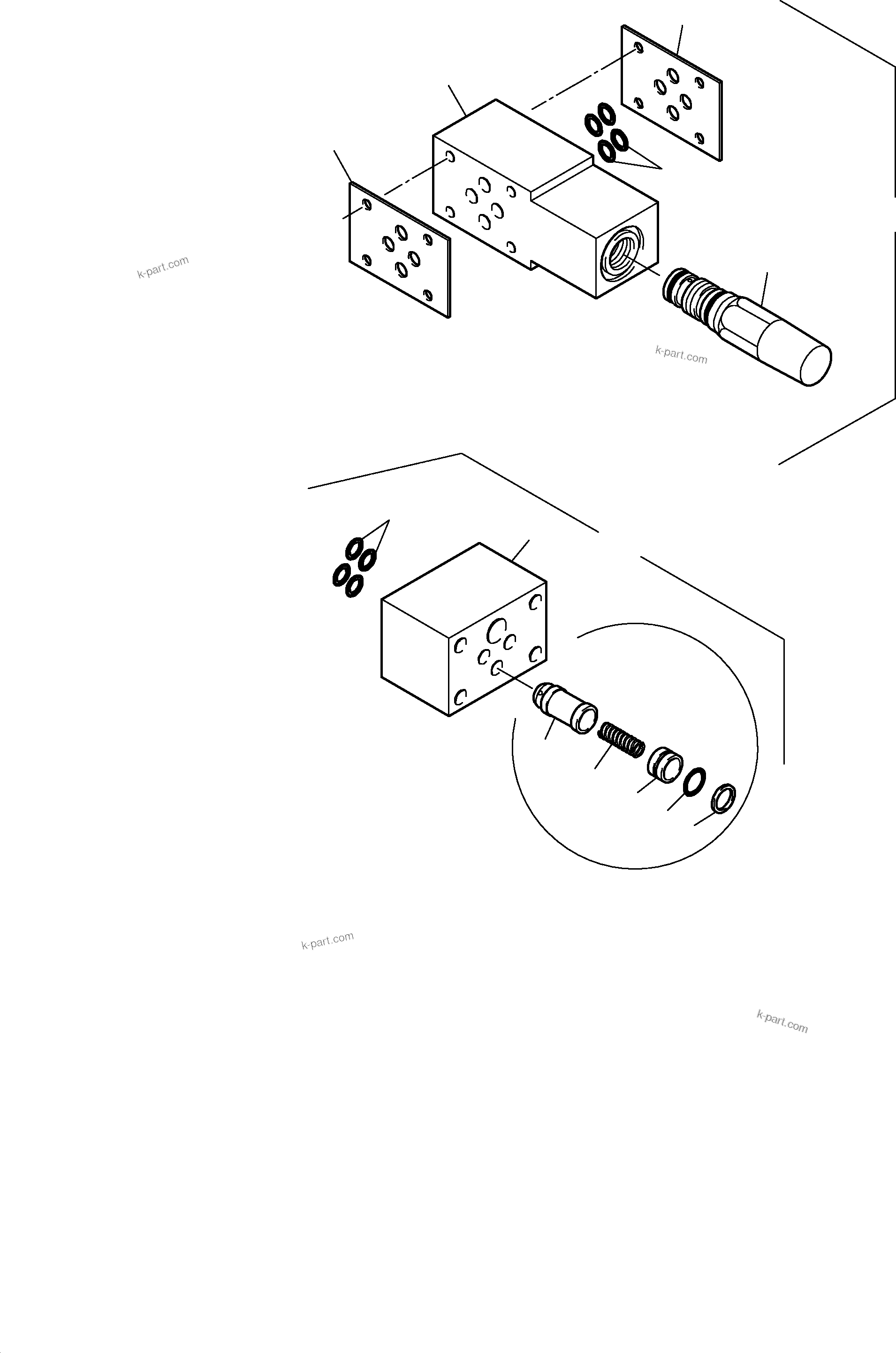 Komatsu parts book diagram for PC8000-1E S/N 12024: MULTI-STATION MANIFOLD BLOCK