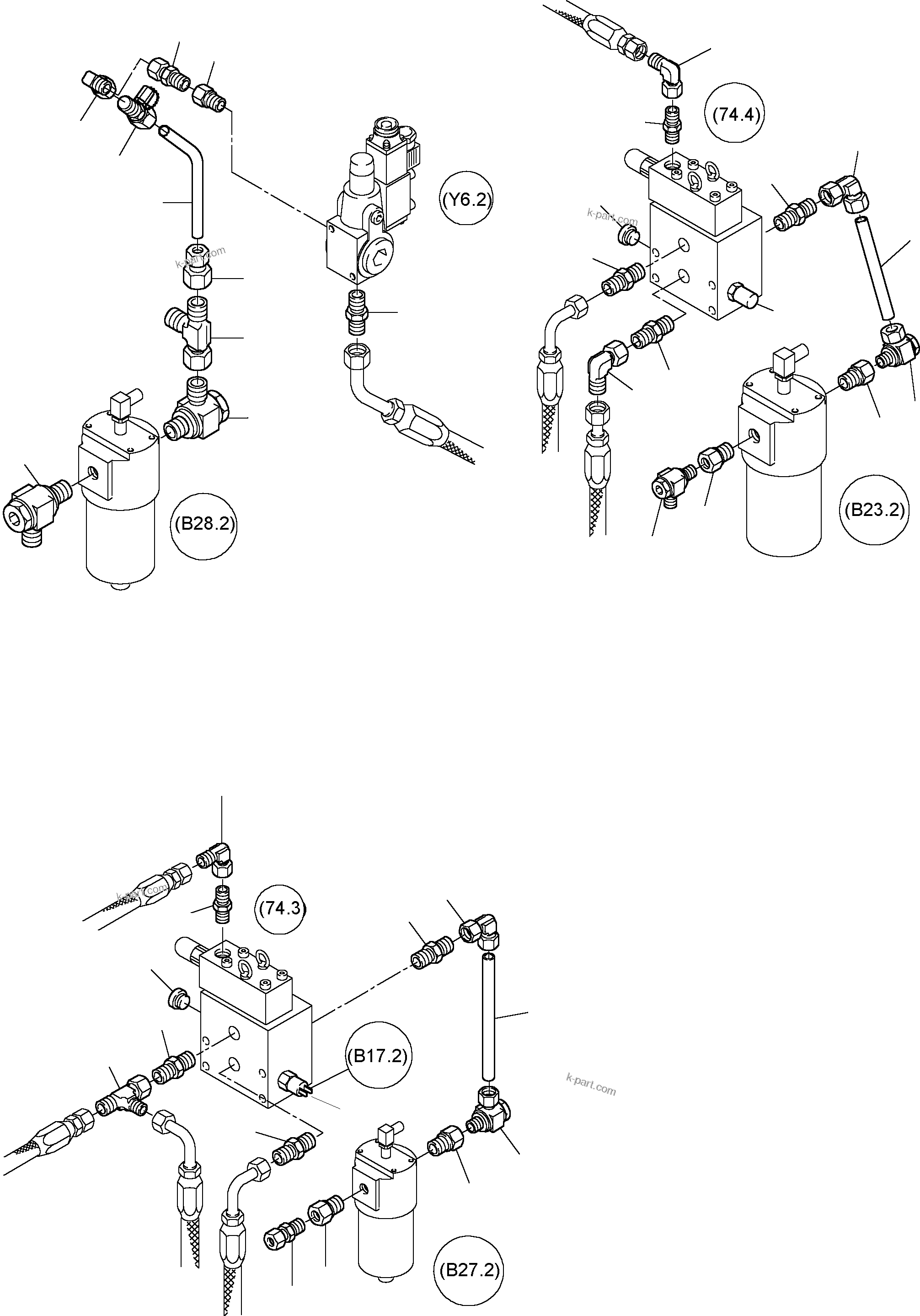 Komatsu parts book diagram for PC8000-1E S/N 12024: CONTROL- AND FILTER PLATE, REAR
