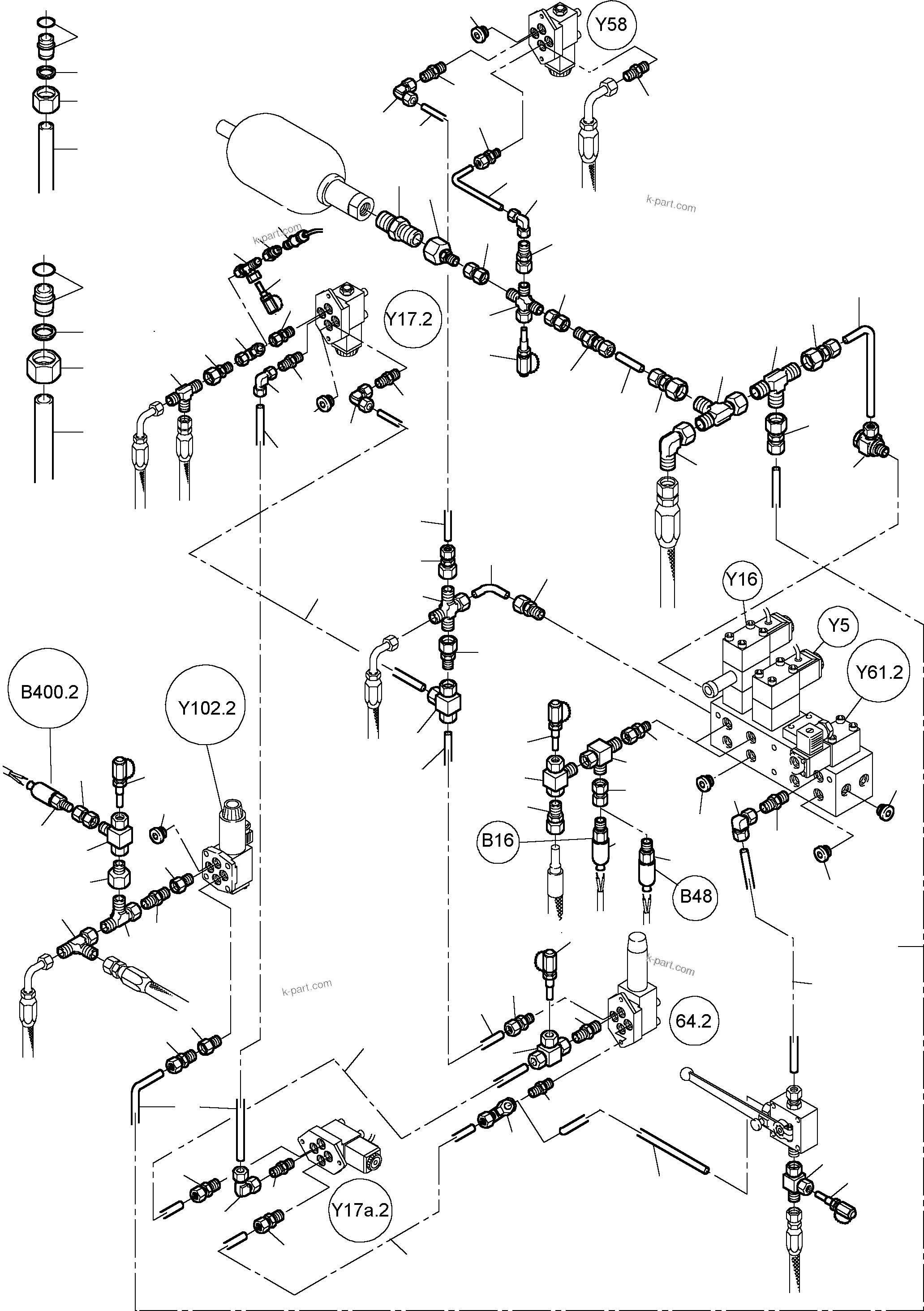 Komatsu parts book diagram for PC8000-1E S/N 12024: CONTROL- AND FILTER PLATE, REAR