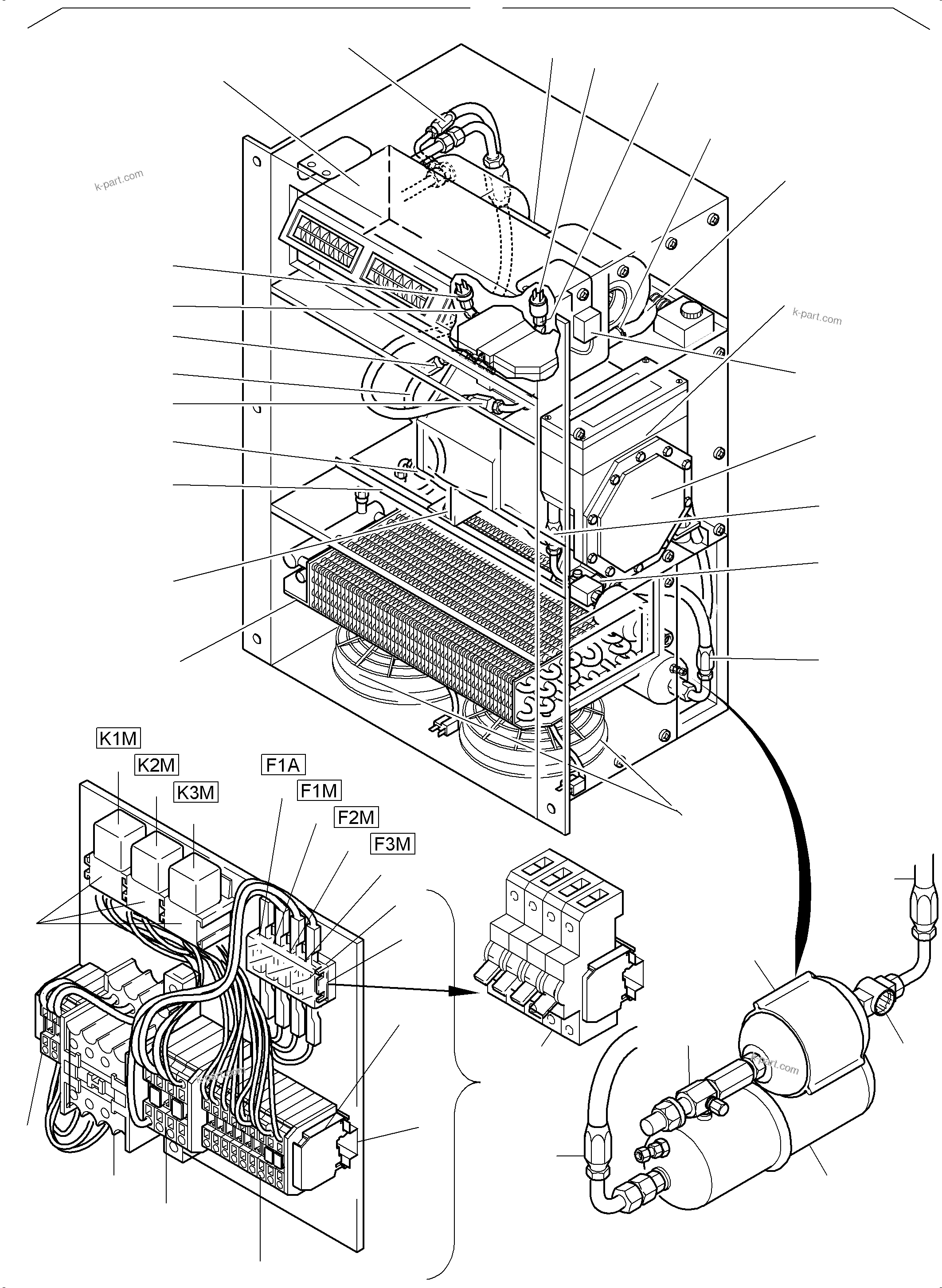 Komatsu parts book diagram for PC8000-1E S/N 12024: COMPACT AIR CONDITIONING EQUIPMENT