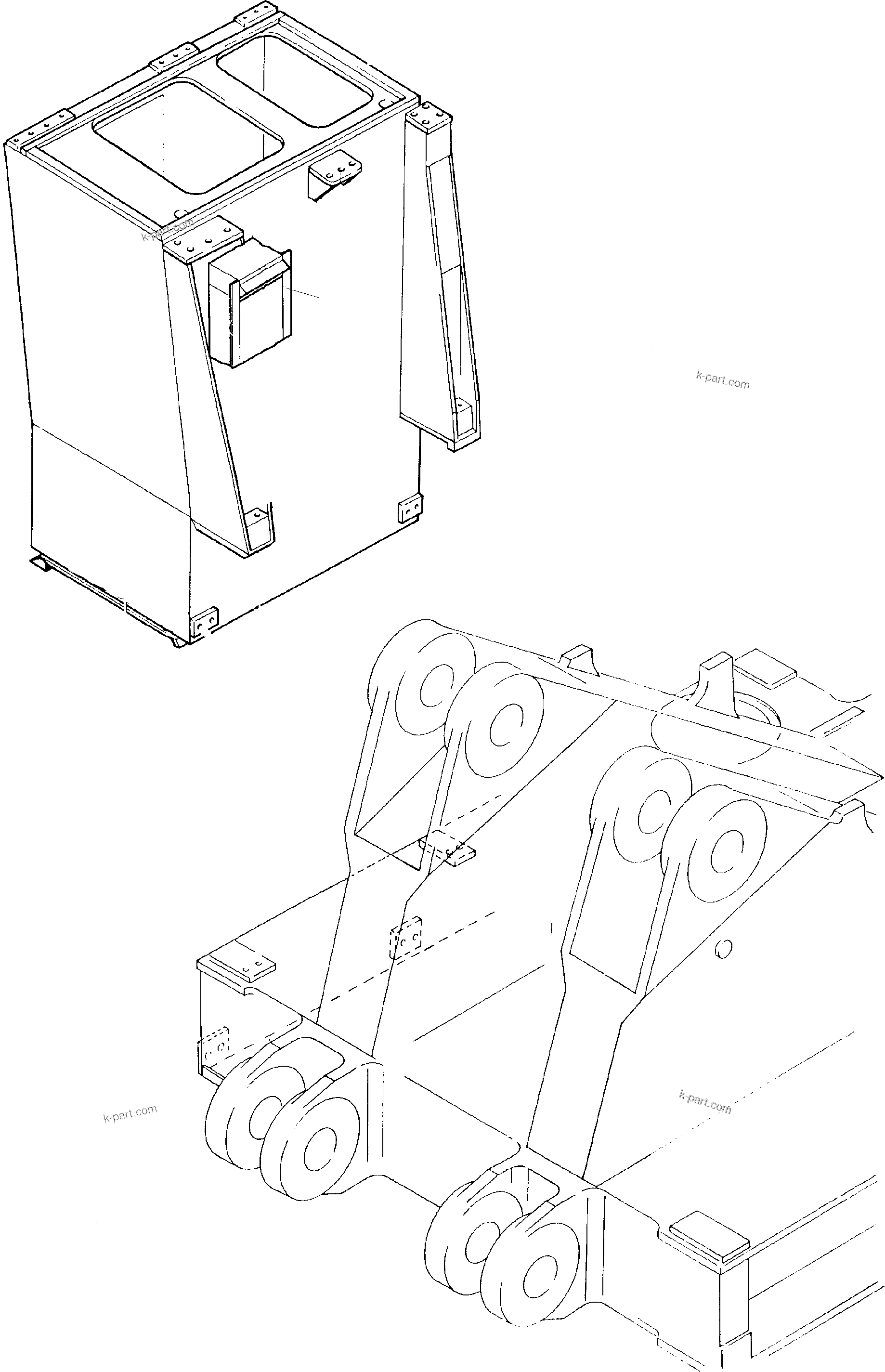 Komatsu parts book diagram for PC8000-1E S/N 12024: AIR CONDITION ARR. - CAB SUPPORT