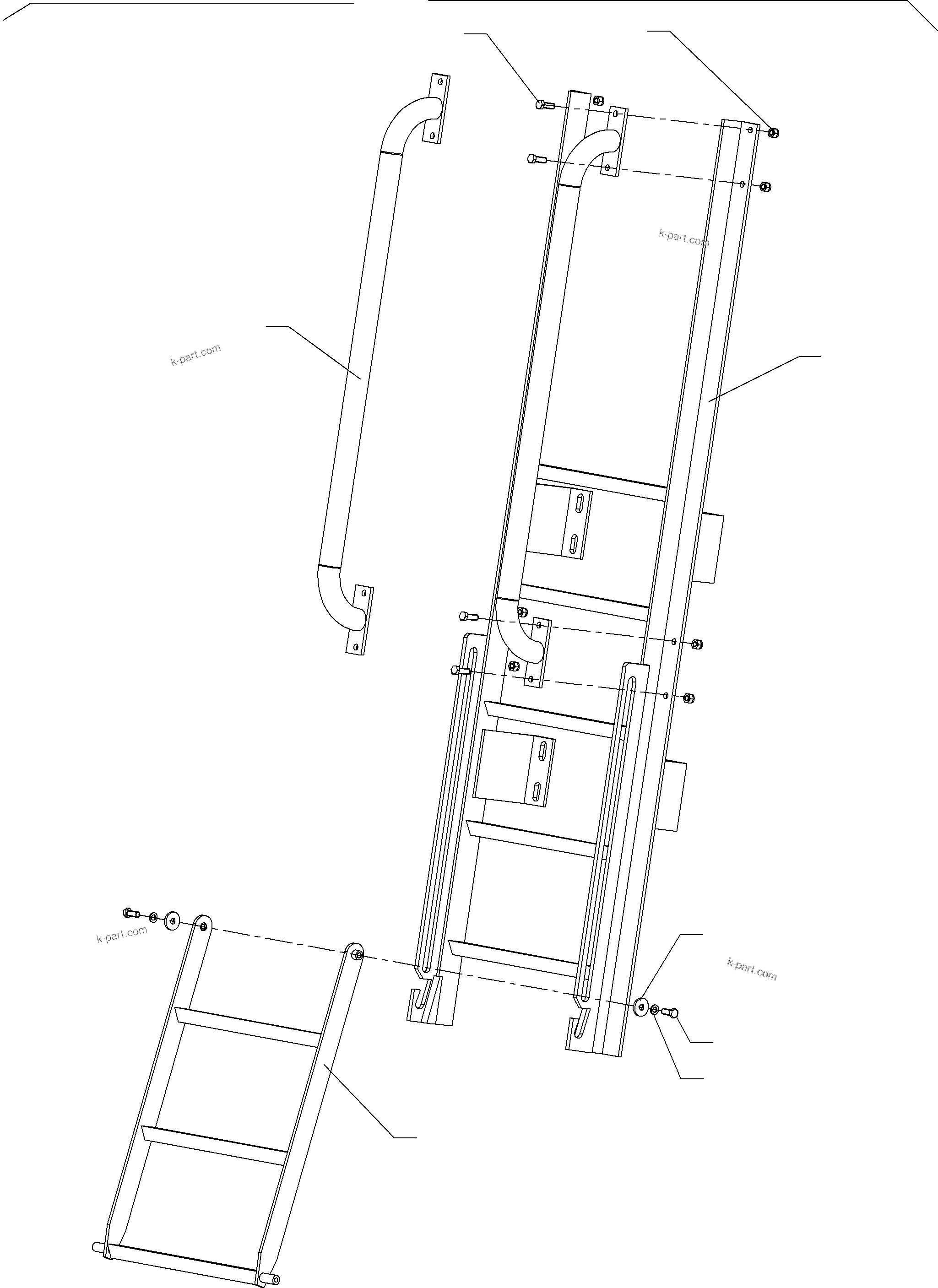 Komatsu parts book diagram for PC8000-1E S/N 12024: LADDER