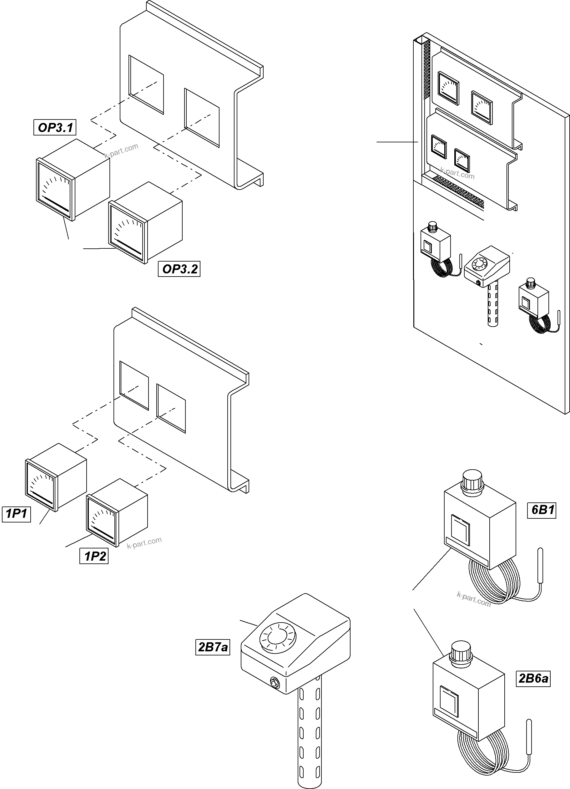 Komatsu parts book diagram for PC8000-1E S/N 12024: MOUNTING PLATE - SENSOR