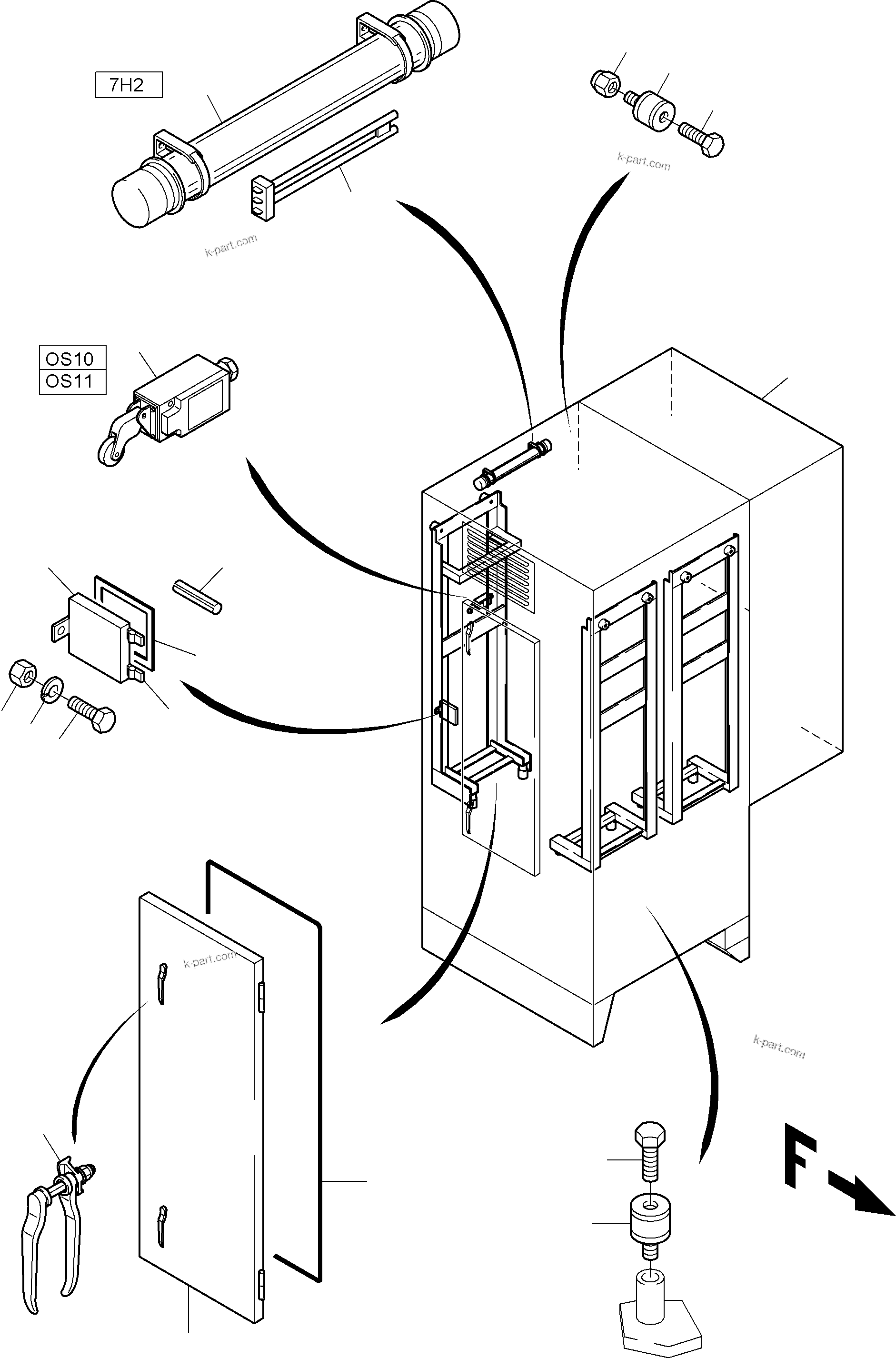 Komatsu parts book diagram for PC8000-1E S/N 12024: SWITCH CABINET