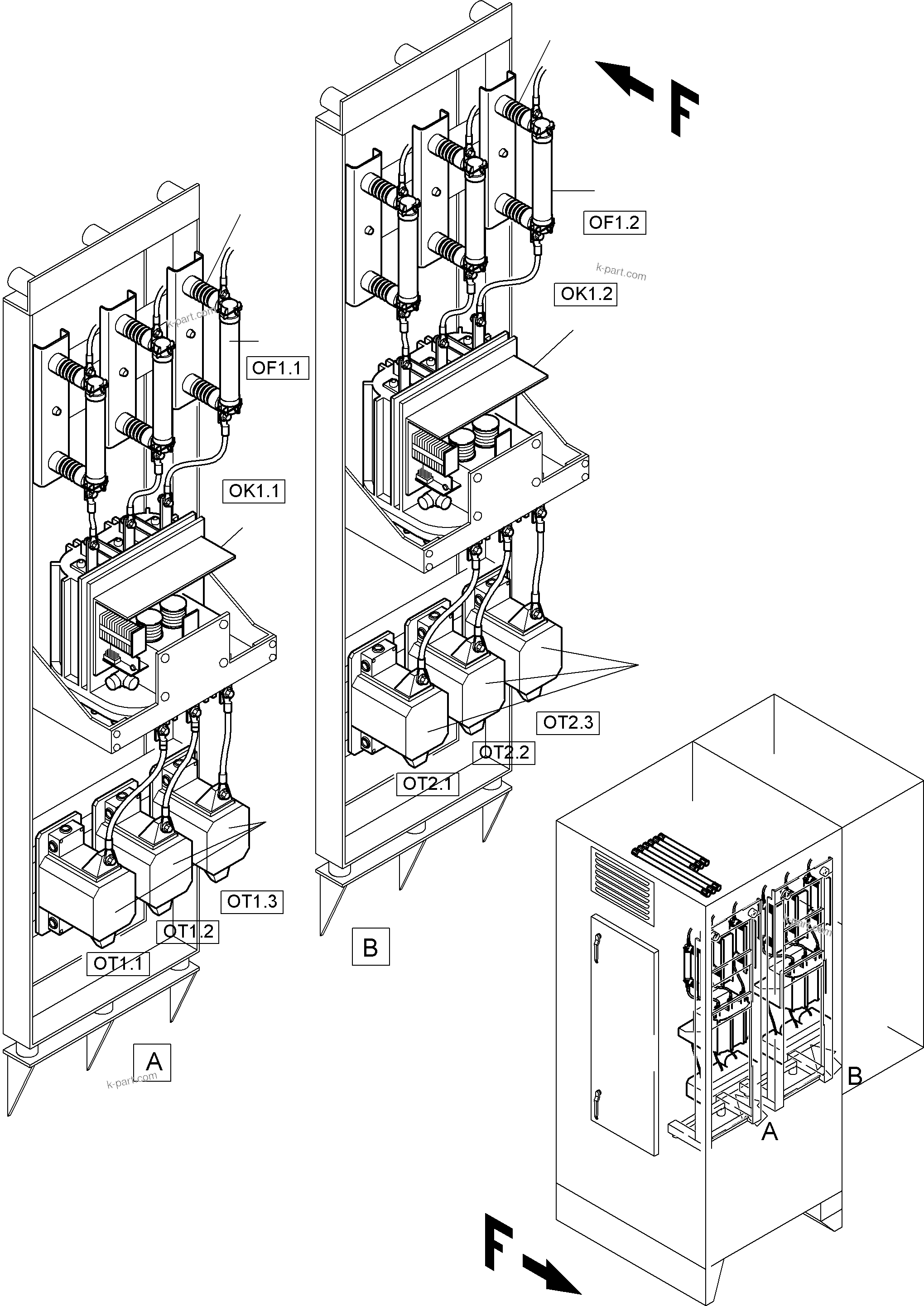 Komatsu parts book diagram for PC8000-1E S/N 12024: SWITCH CABINET