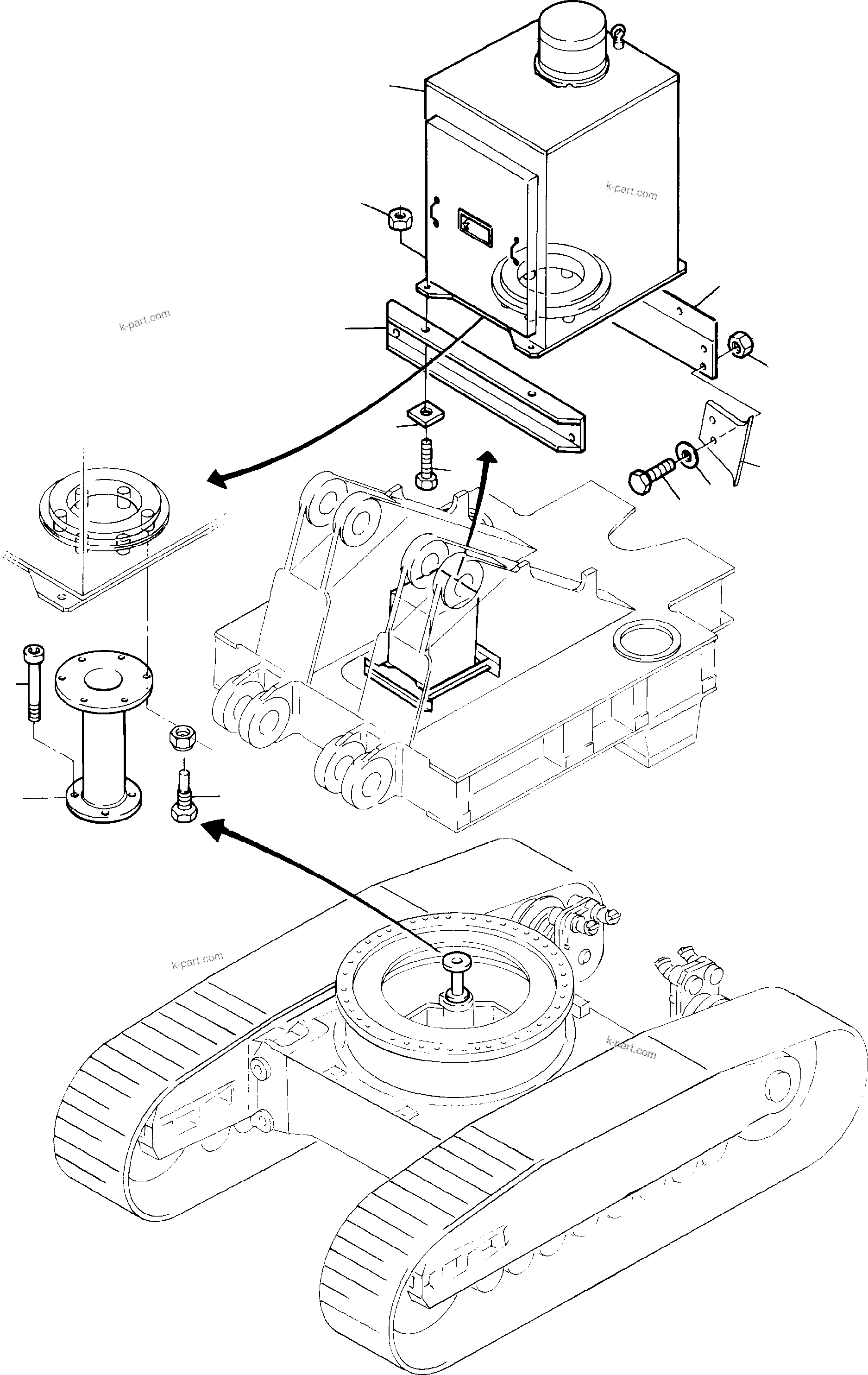 Komatsu parts book diagram for PC8000-1E S/N 12024: SLIP RING MOUNTING