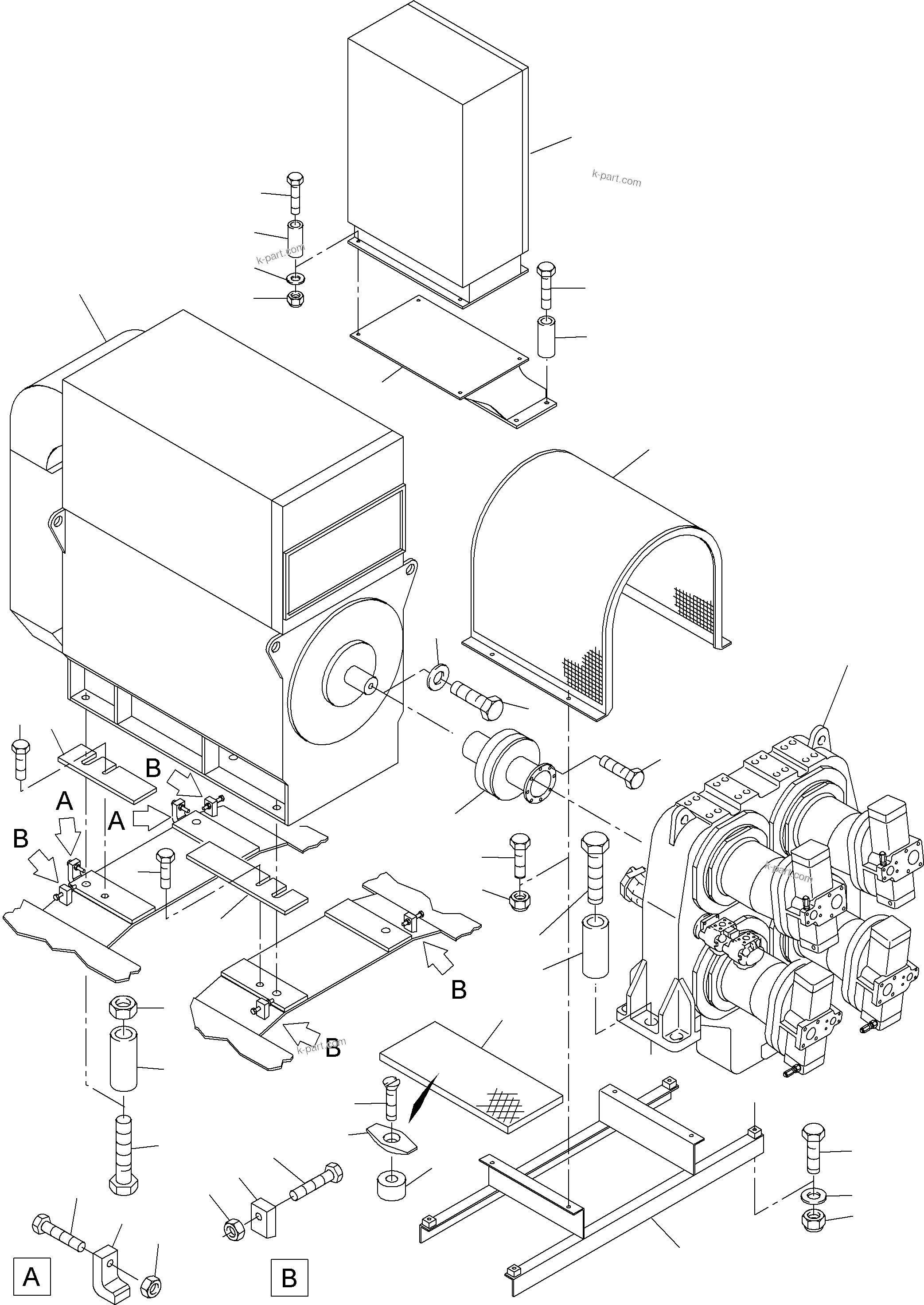 Komatsu parts book diagram for PC8000-1E S/N 12024: DRIVE ARRANGEMENT