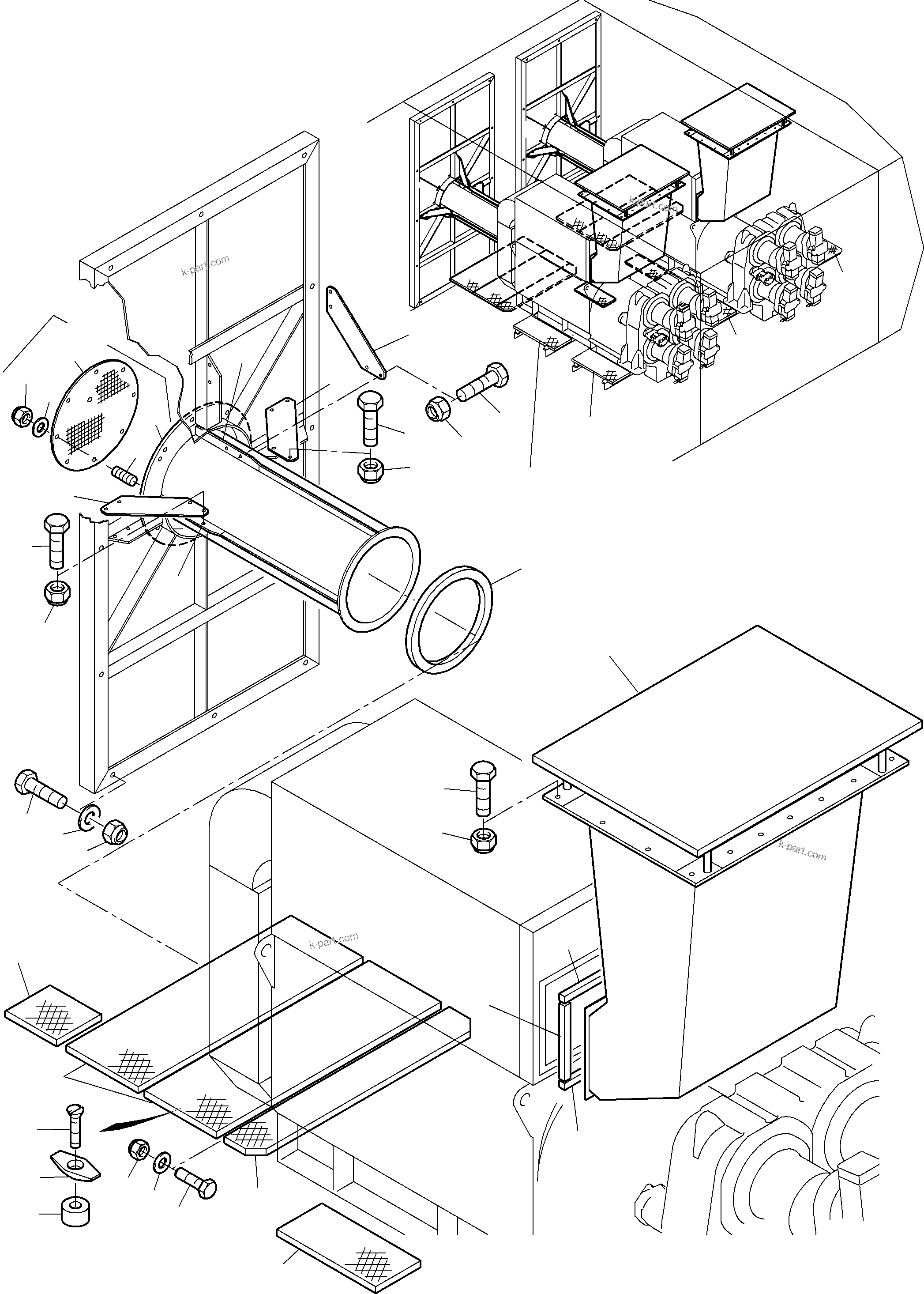 Komatsu parts book diagram for PC8000-1E S/N 12024: DRIVE ARRANGEMENT