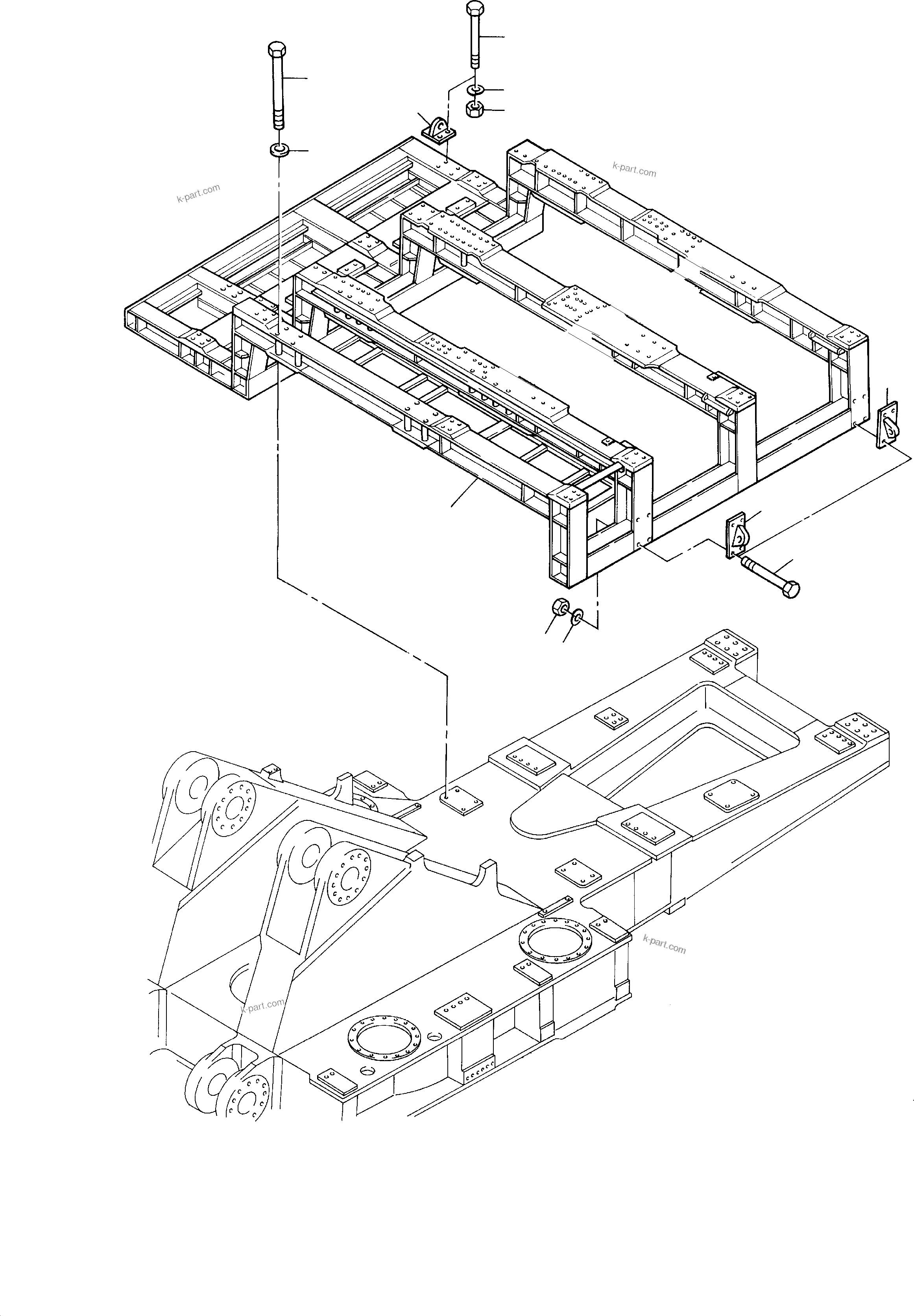 Komatsu parts book diagram for PC8000-1E S/N 12024: POWER FRAME ARR.