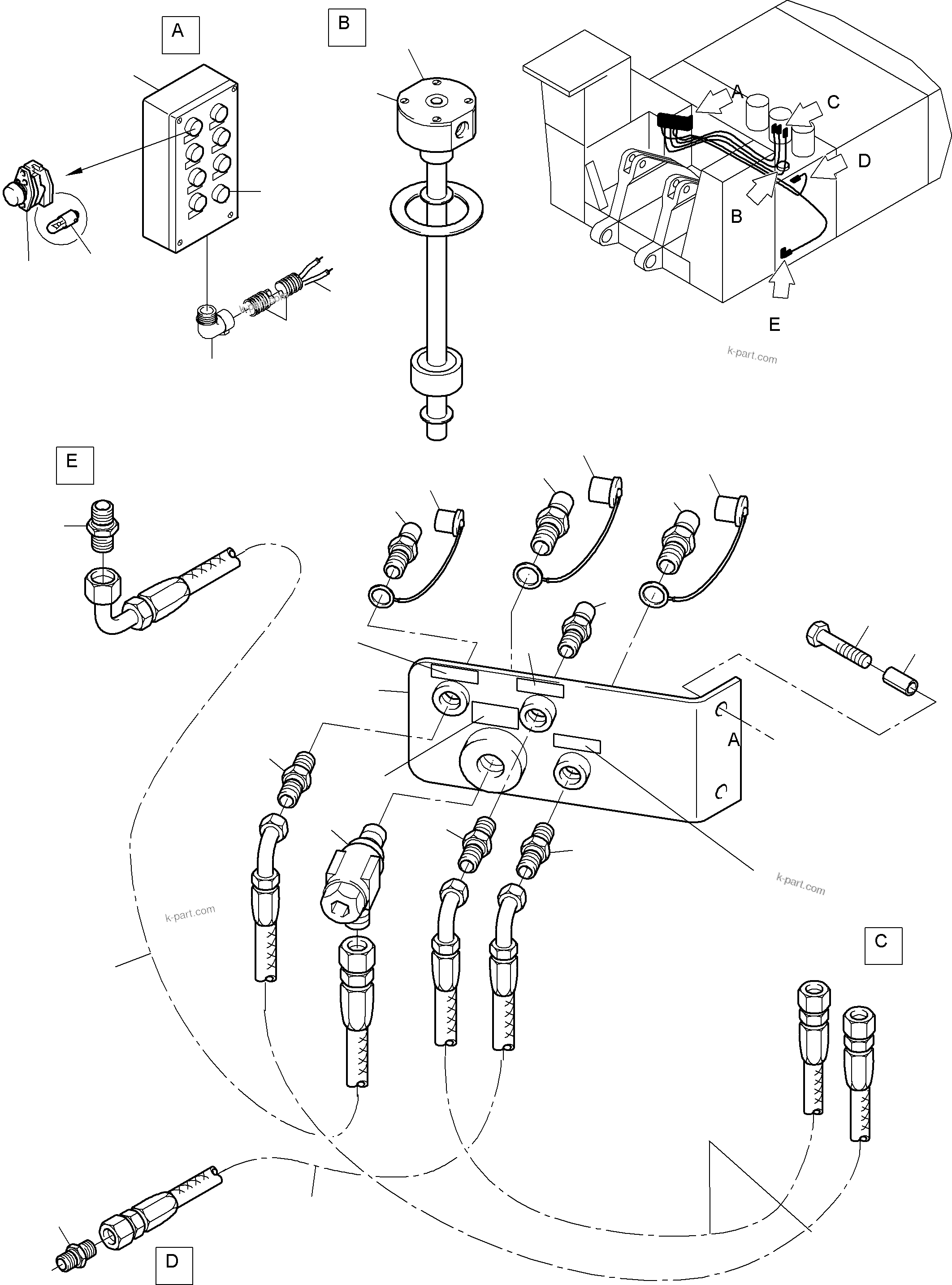 Komatsu parts book diagram for PC8000-1E S/N 12024: REFUELING EQUIPMENT