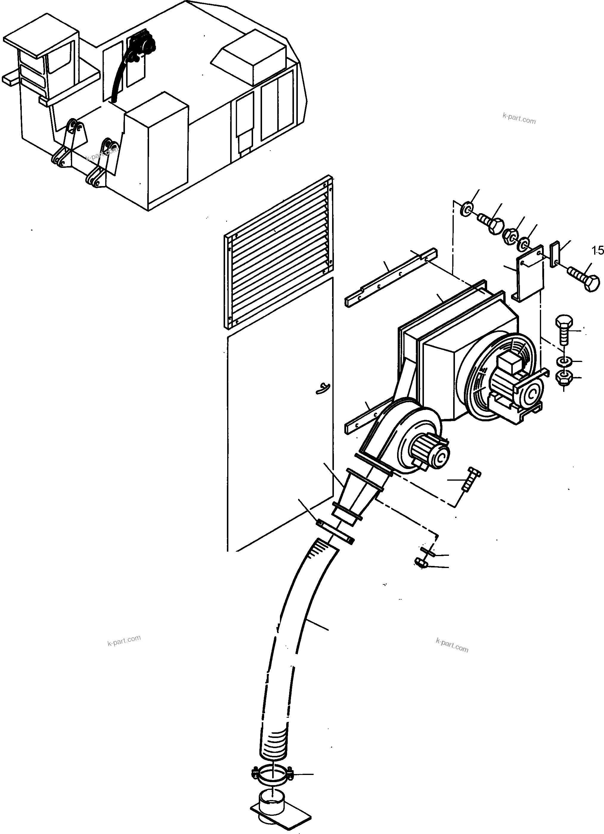 Komatsu parts book diagram for PC8000-1E S/N 12024: AERATION EQUIPMENT