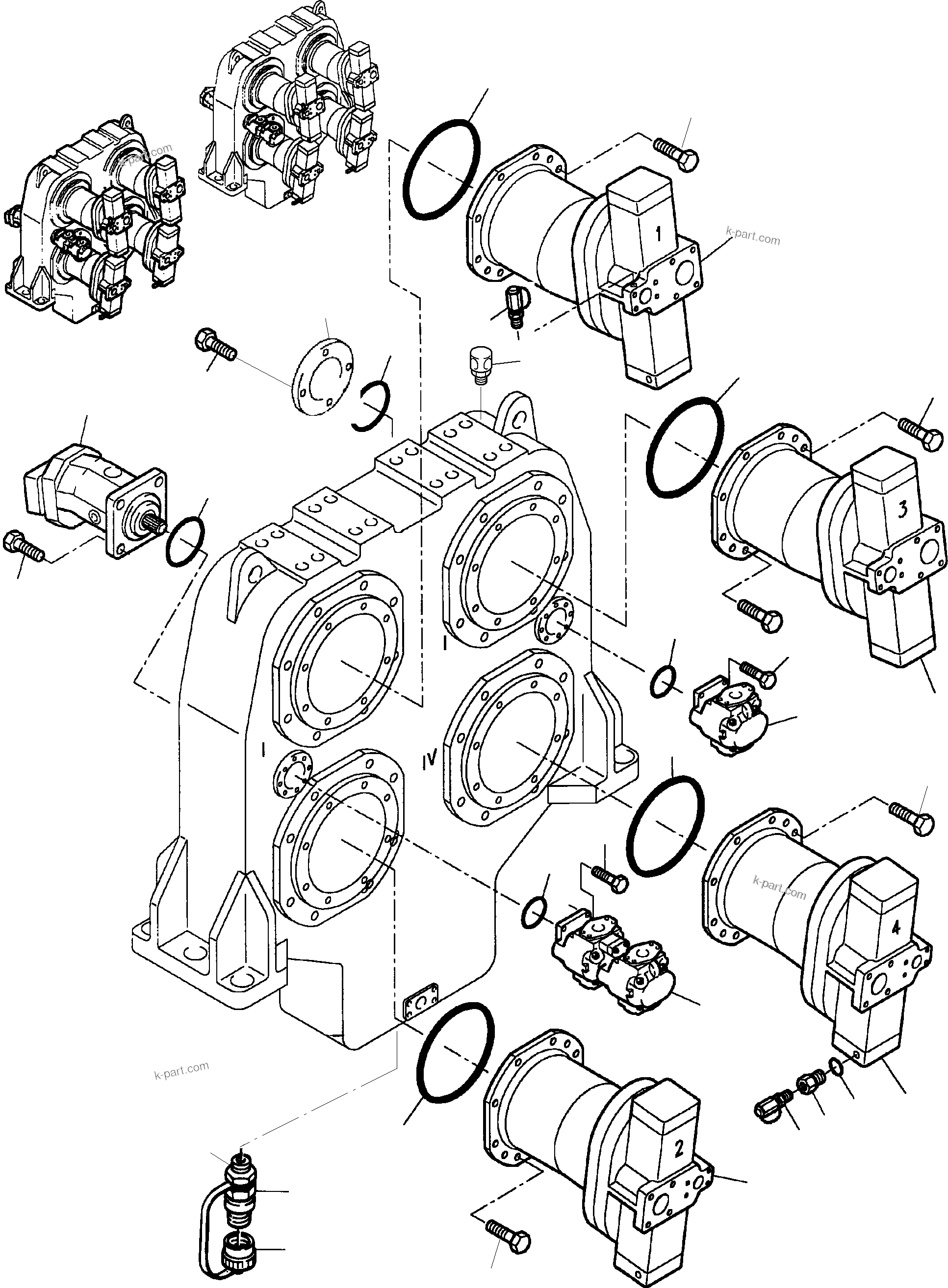 Komatsu parts book diagram for PC8000-1E S/N 12024: PUMP ARR.