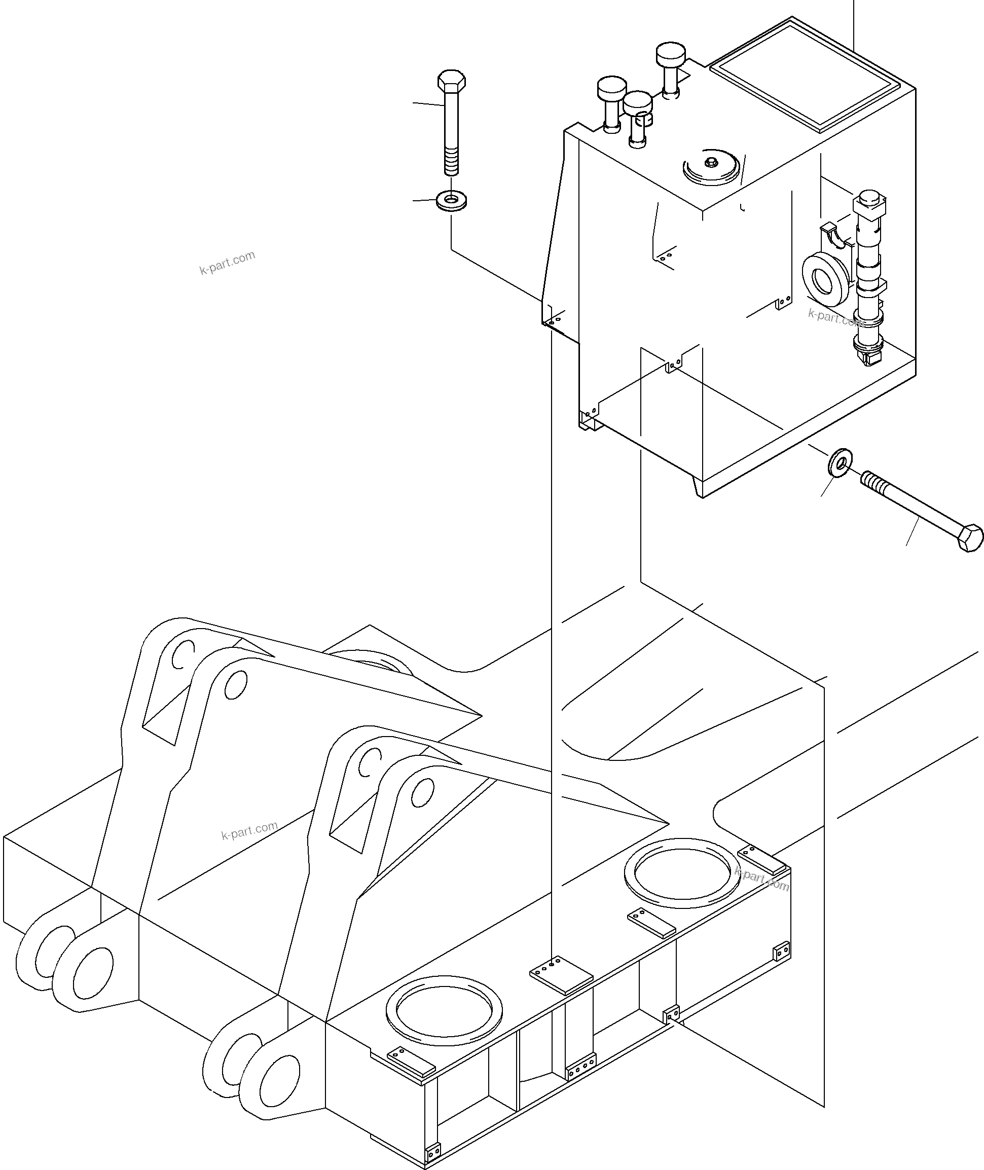 Komatsu parts book diagram for PC8000-6E S/N 12061: MAIN ЦIL TANK ARRANGEMENT