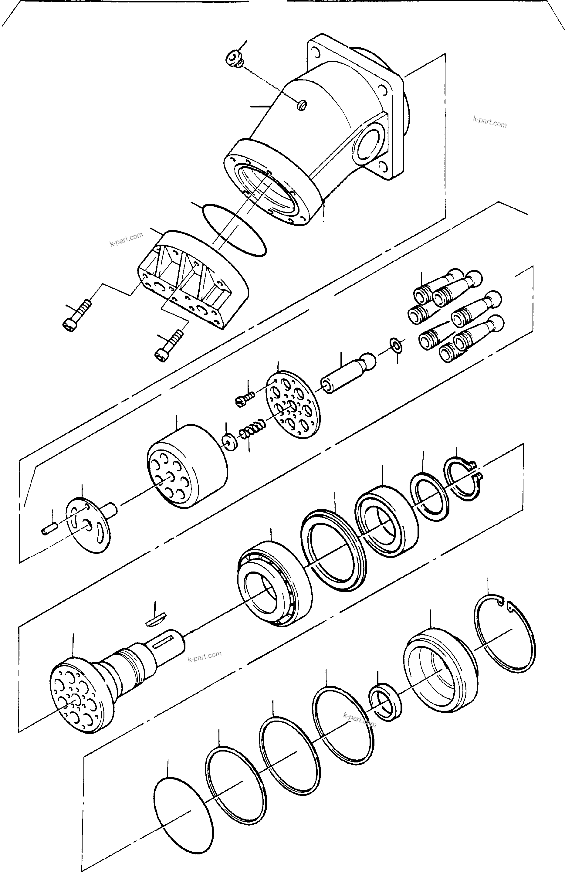 Komatsu parts book diagram for PC8000-6E S/N 12061: HYDRAULIC MOTOR