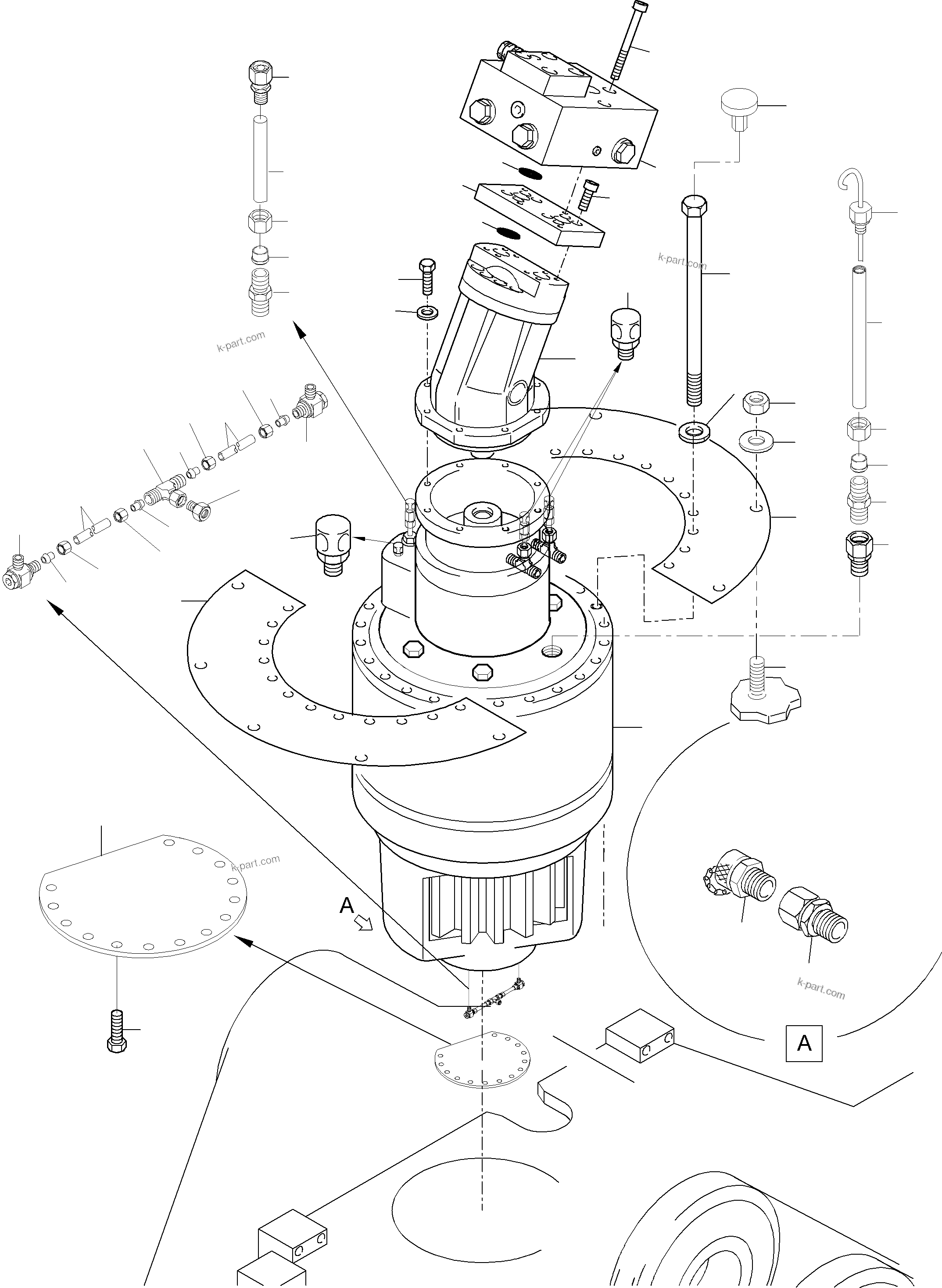 Komatsu parts book diagram for PC8000-6E S/N 12061: SLEW GEAR ARR.