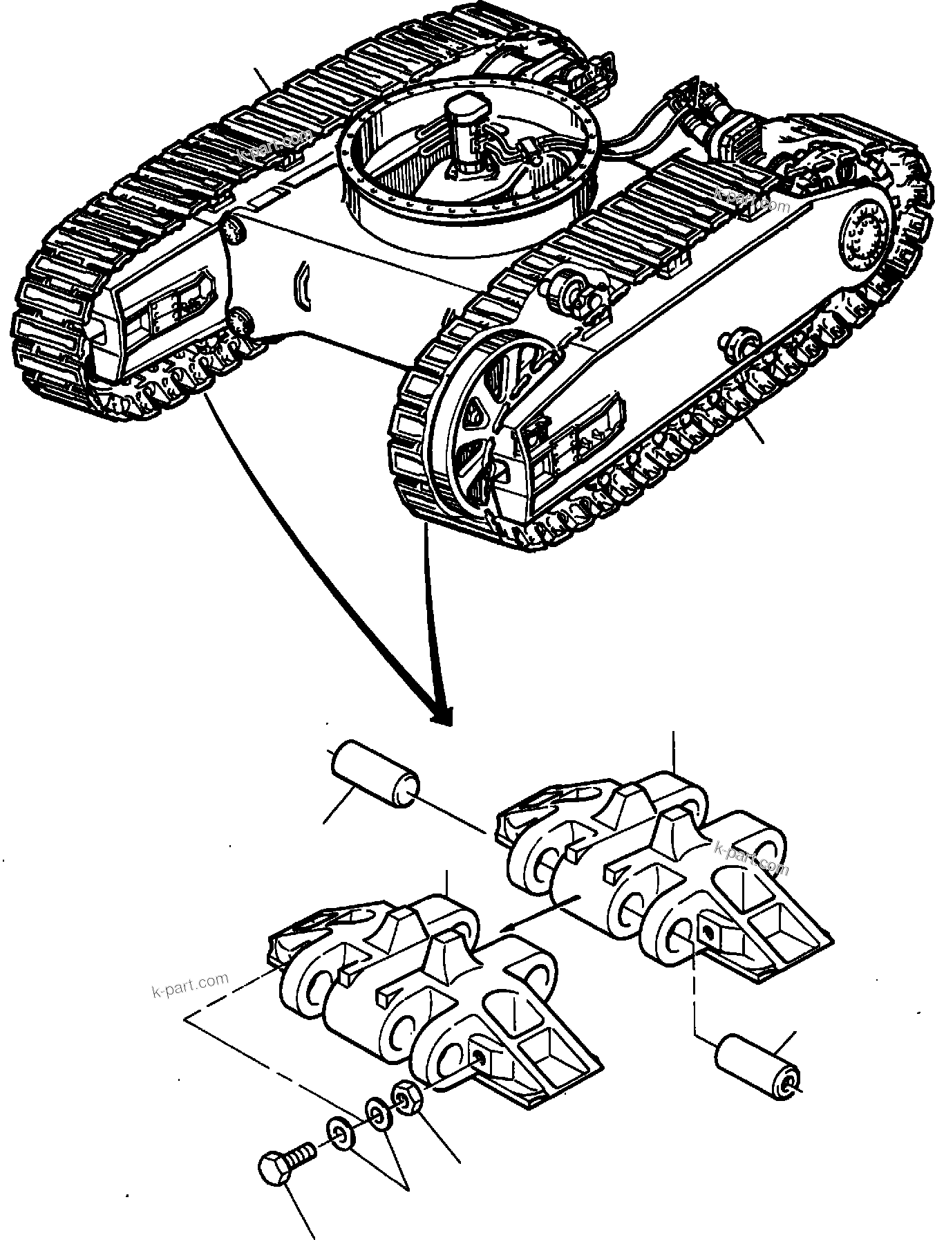 Komatsu parts book diagram for PC8000-6E S/N 12061: TRACK GROUP