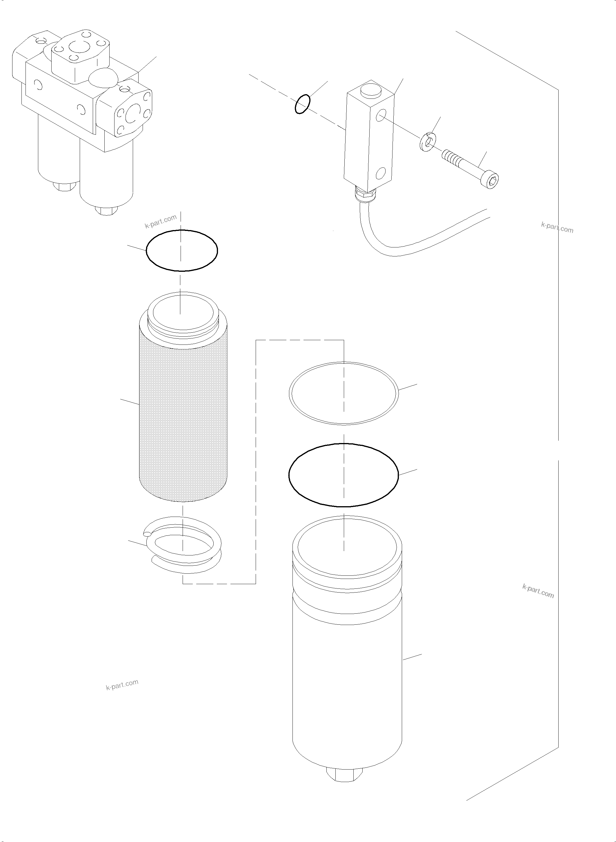 Komatsu parts book diagram for PC8000-6E S/N 12061: H. P. FILTER