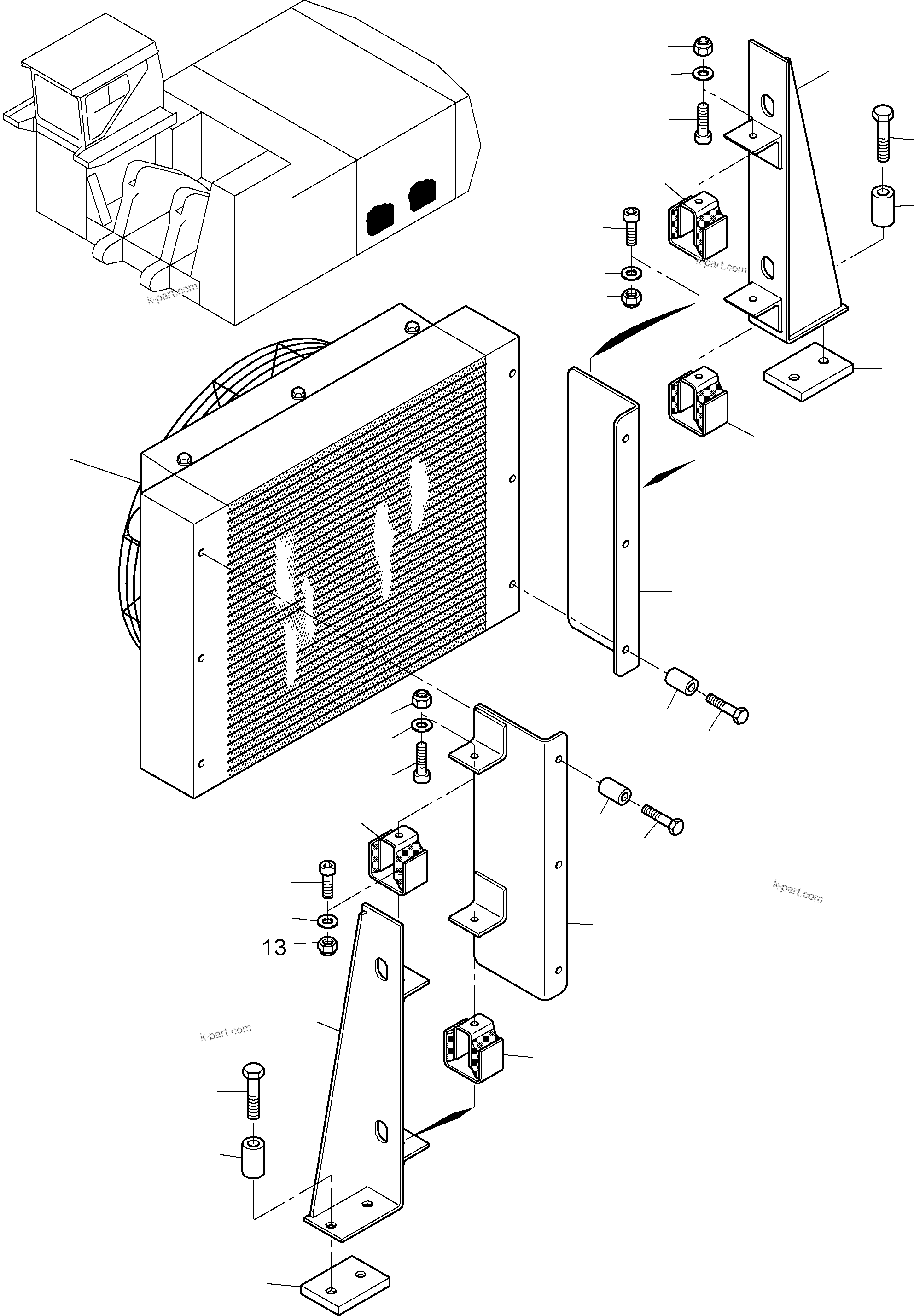 Komatsu parts book diagram for PC8000-6E S/N 12061: DISTRIBUTOR GEAR OIL COOLING