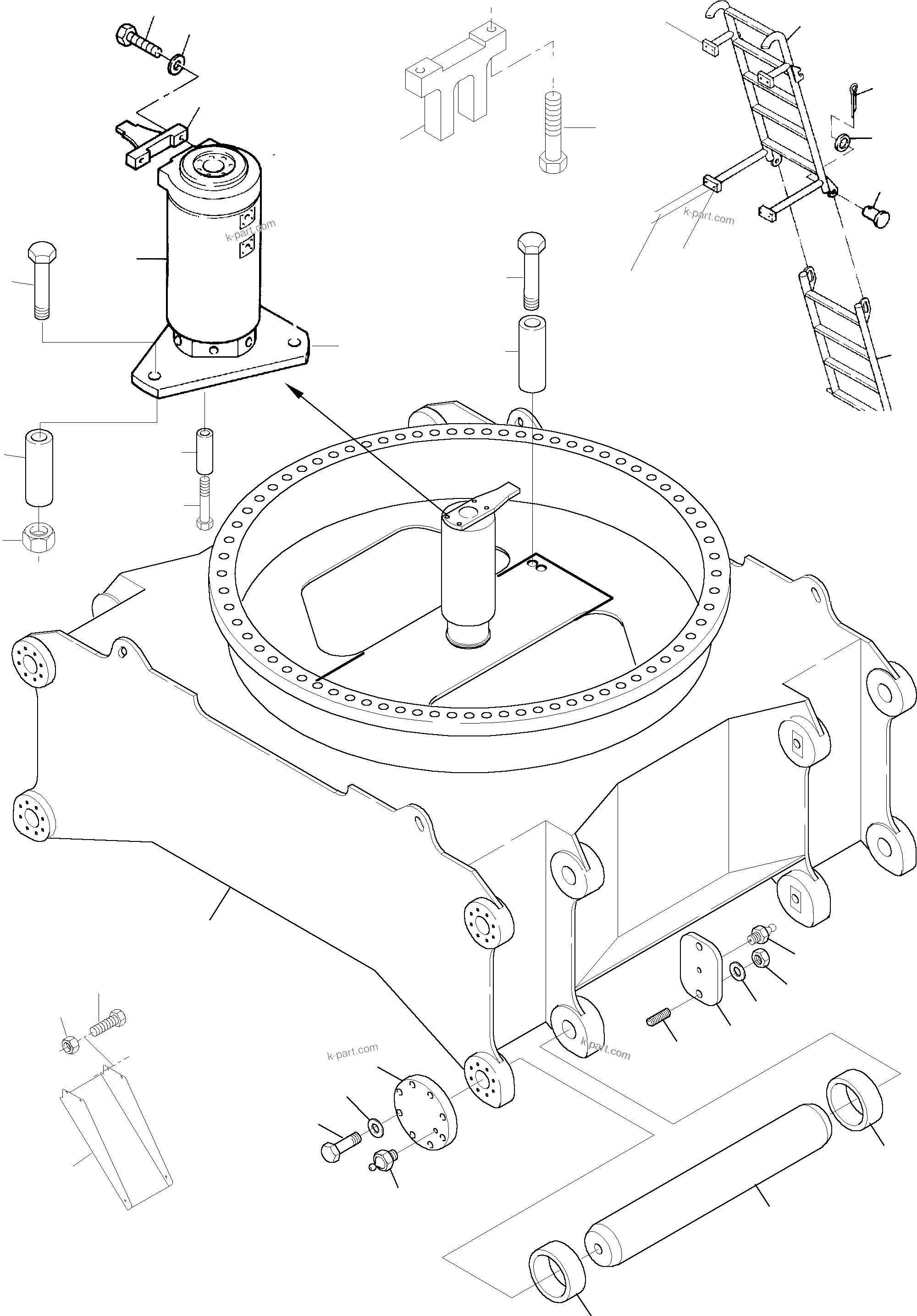 Komatsu parts book diagram for PC8000-6E S/N 12061: CARBODY AND ROTARY JOINT