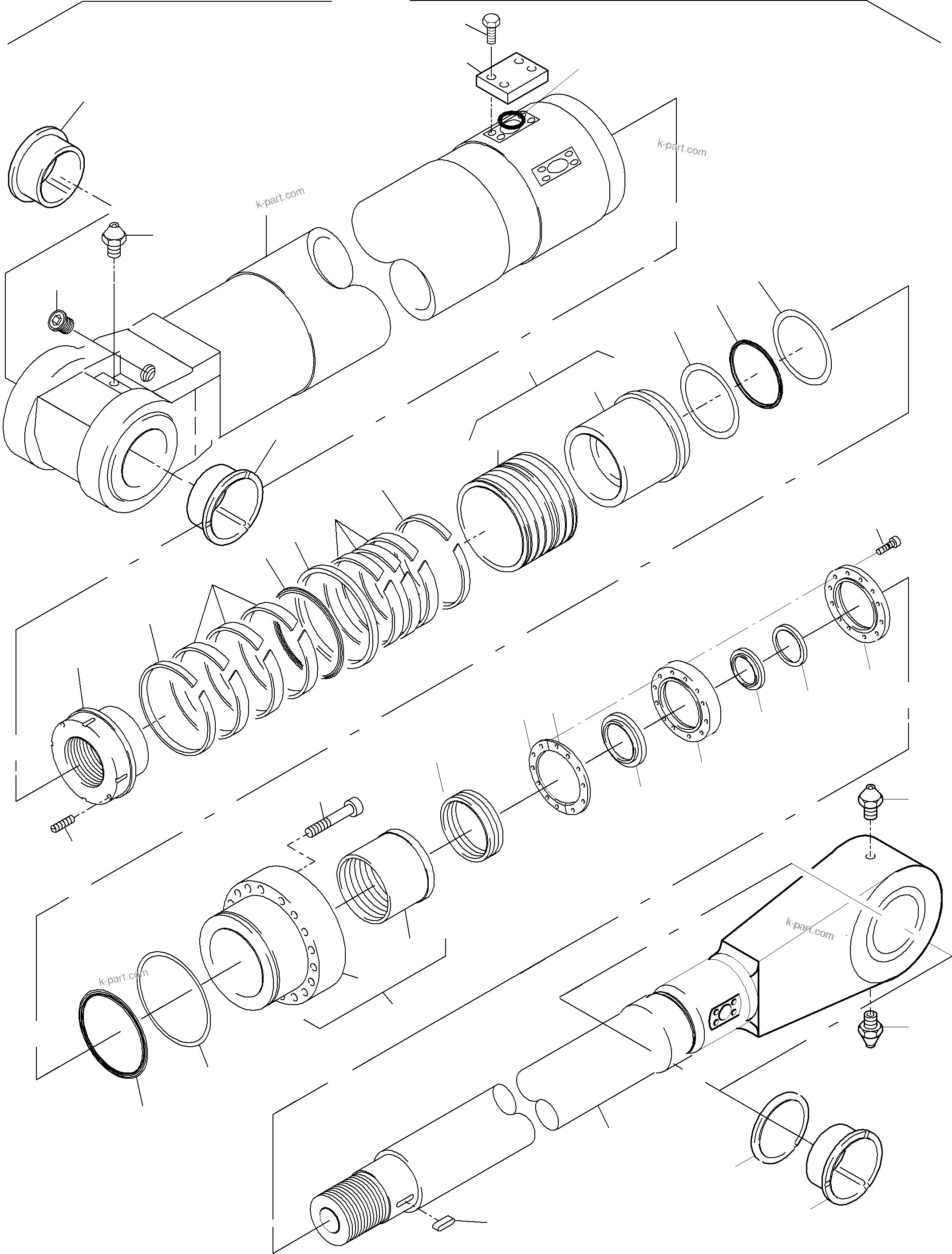 Komatsu parts book diagram for PC8000-6E S/N 12061: HYDR.-CYLINDER
