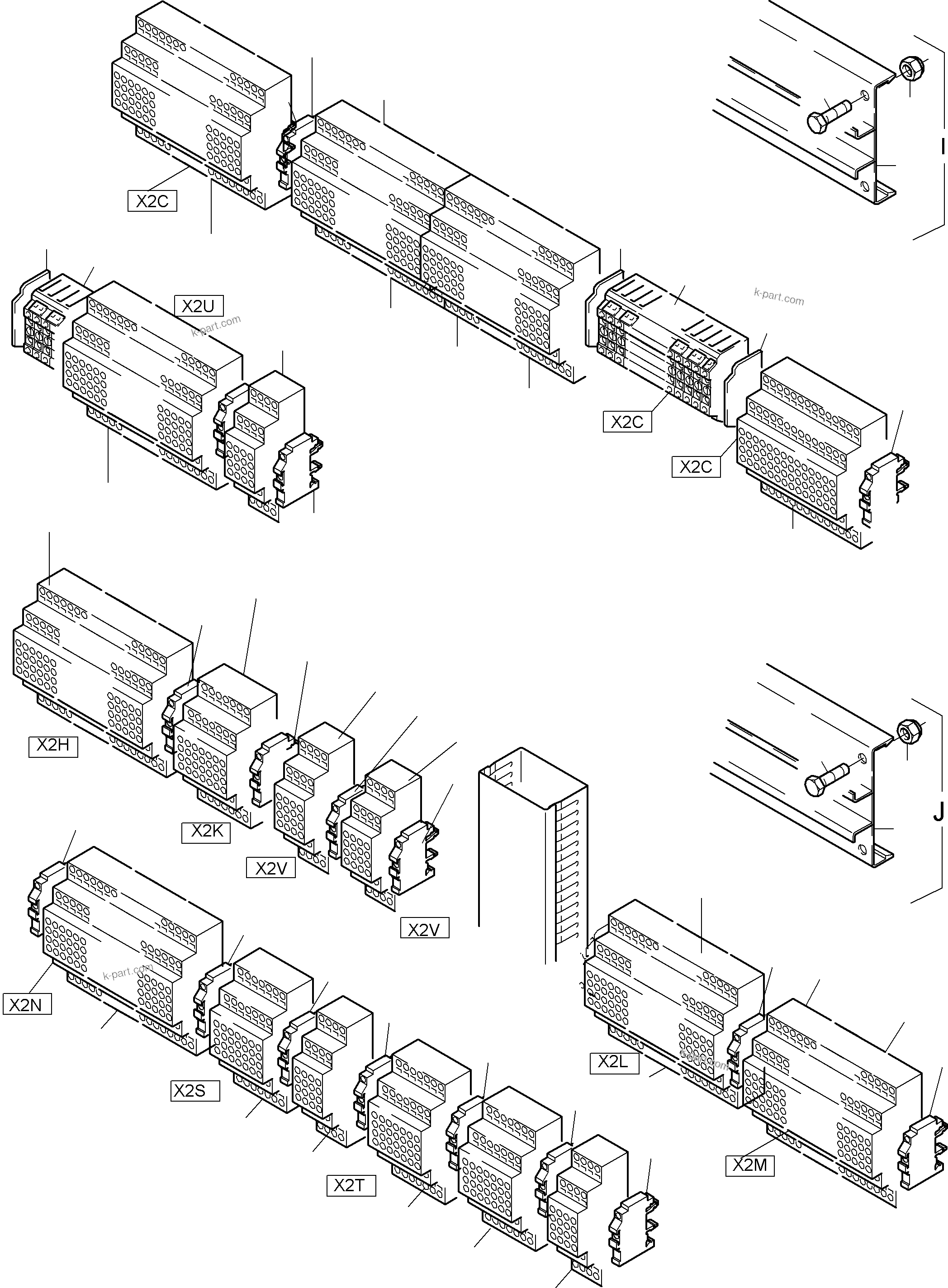 Komatsu parts book diagram for PC8000-6E S/N 12061: MAIN SWITCH BOX IN CAB SUPPORT