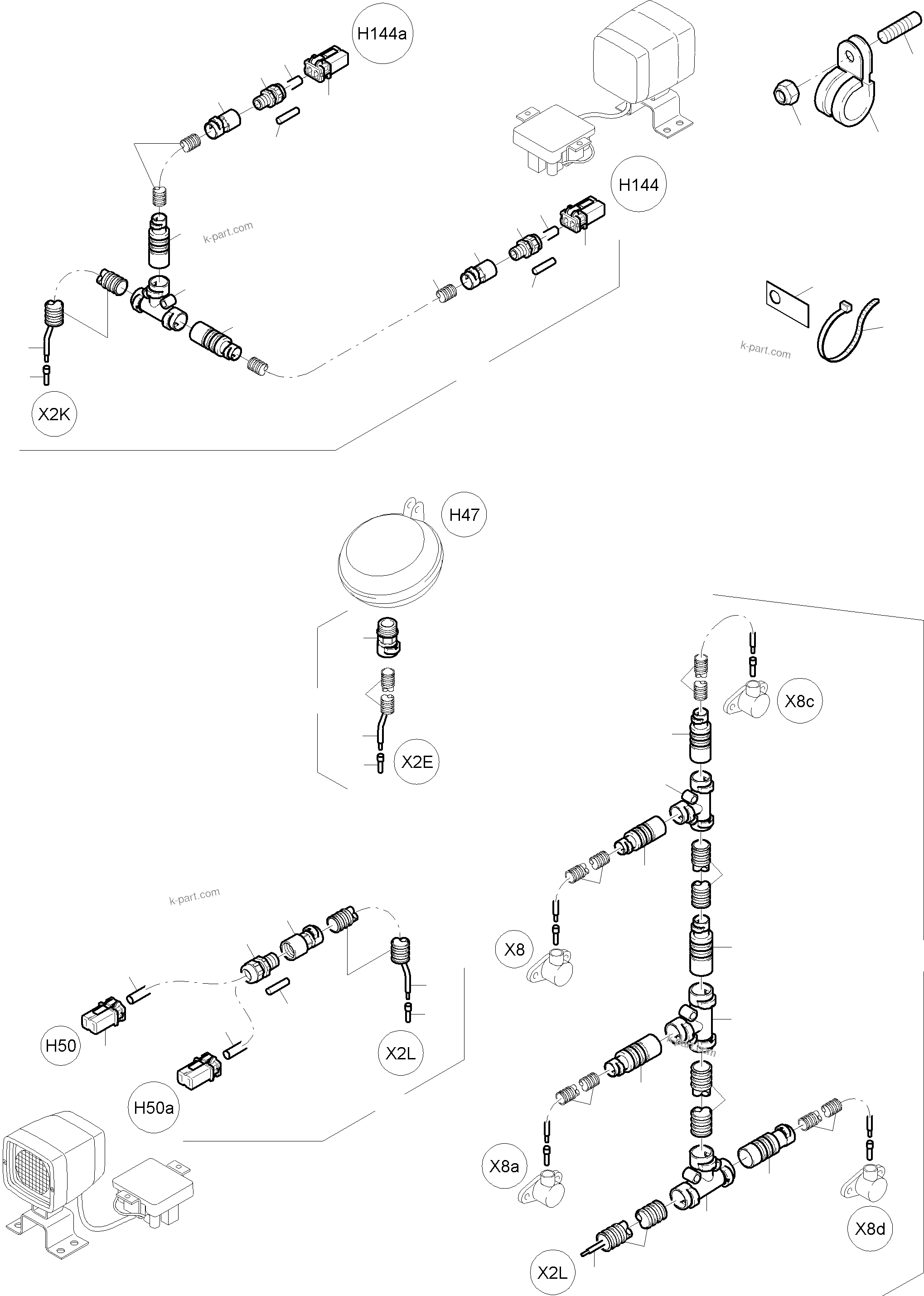 Komatsu parts book diagram for PC8000-6E S/N 12061: LIGHTING EQUIPMENT