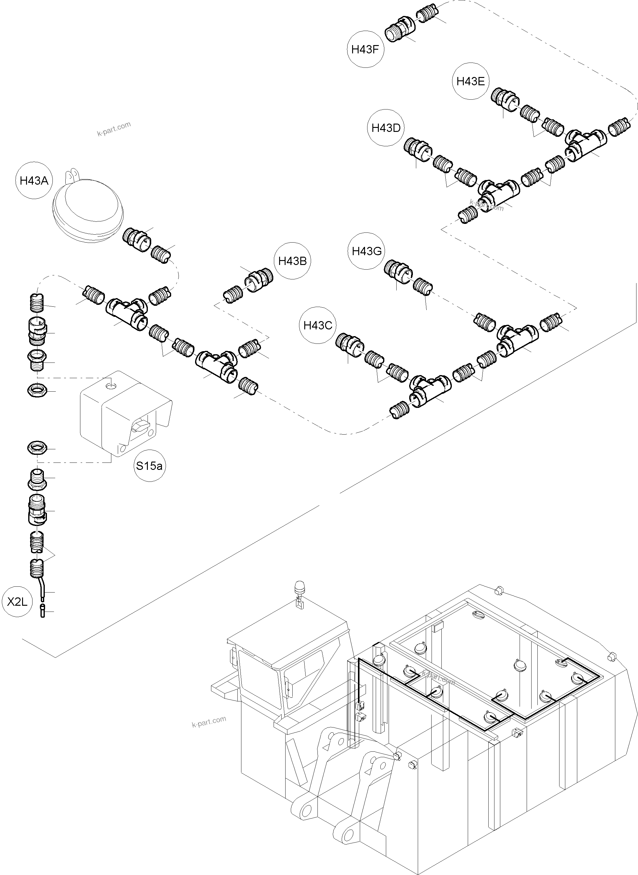Komatsu parts book diagram for PC8000-6E S/N 12061: LIGHTING EQUIPMENT