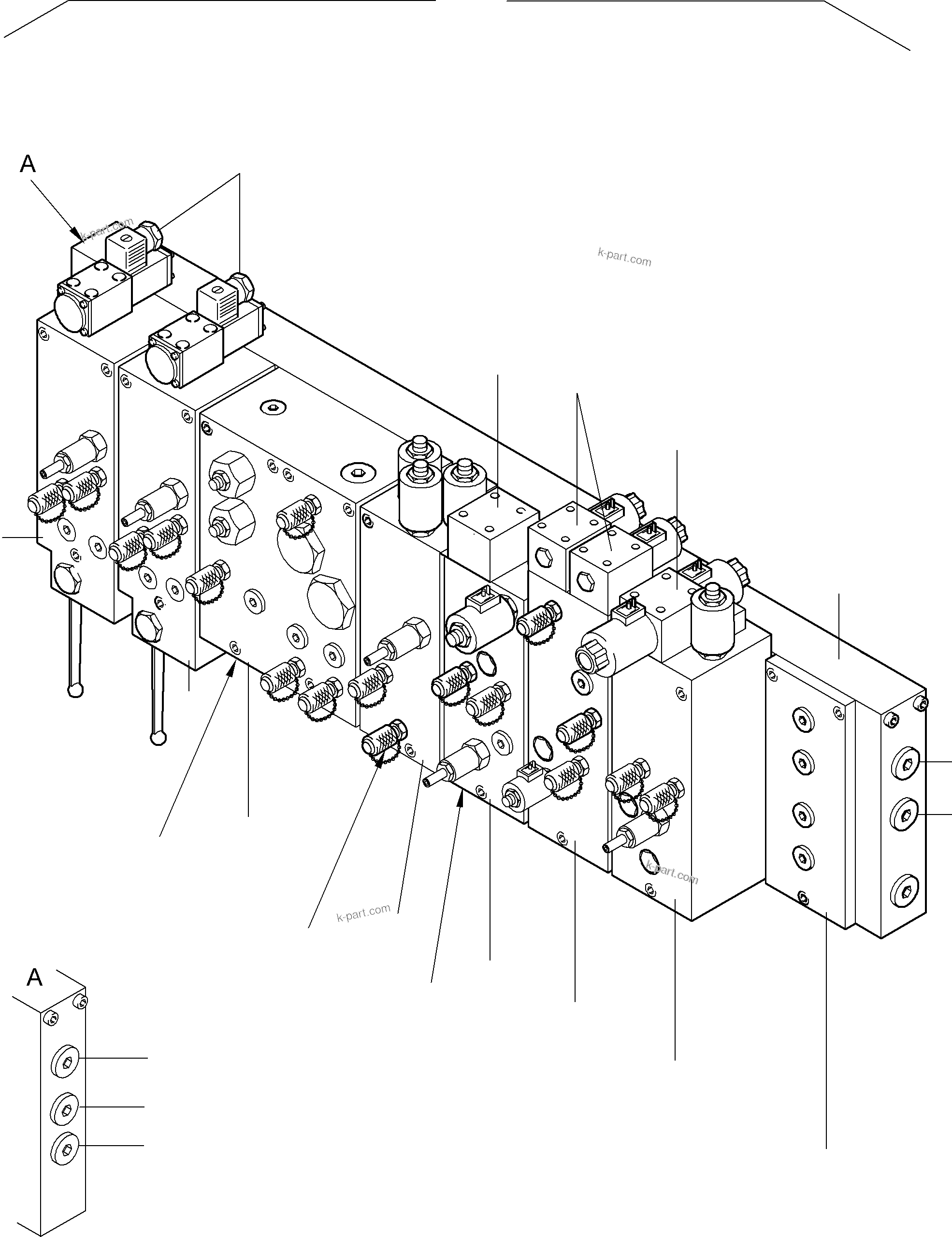 Komatsu parts book diagram for PC8000-6E S/N 12061: CARTRIDGE BLOCK