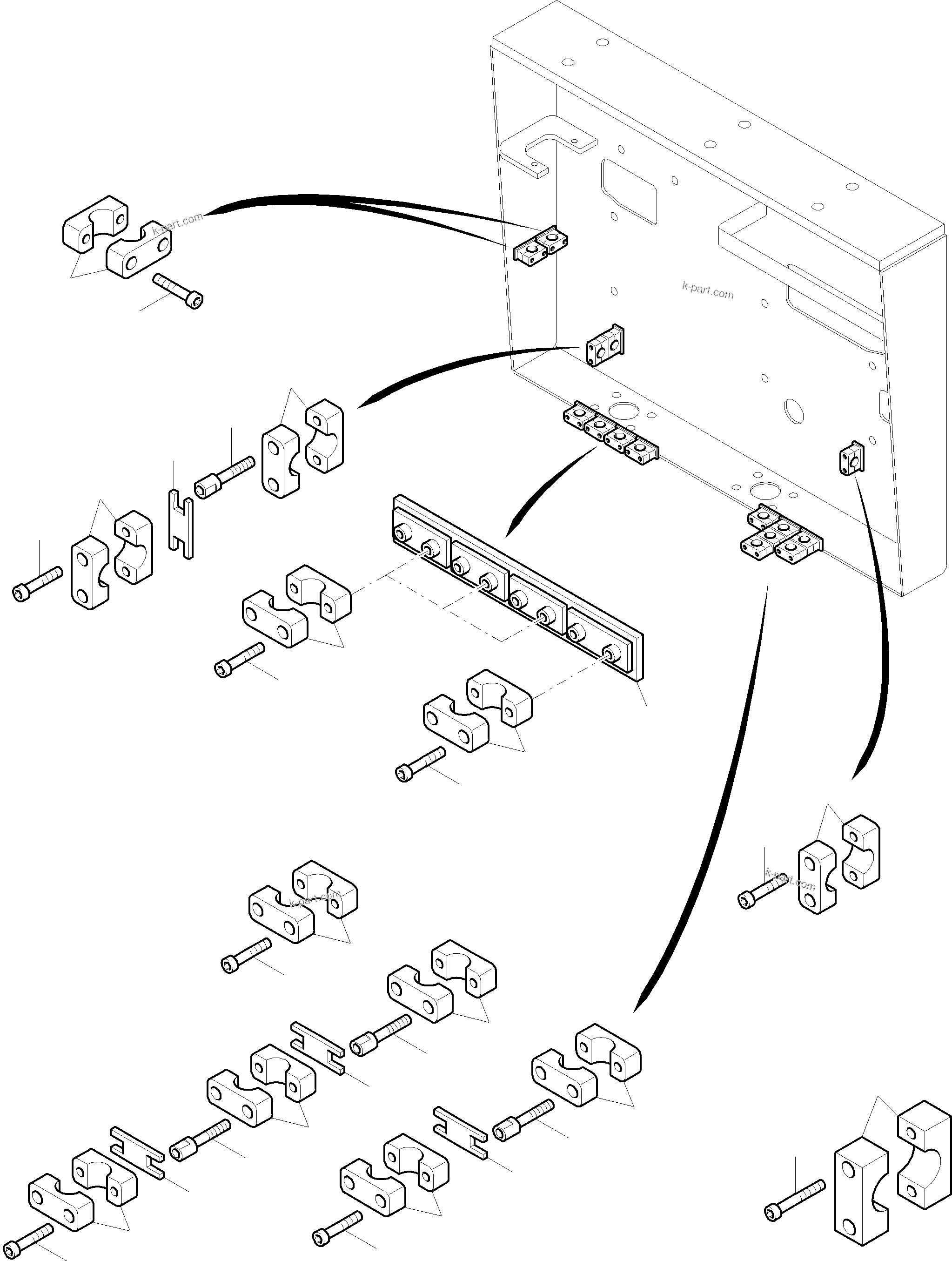 Komatsu parts book diagram for PC8000-6E S/N 12061: FILTER- AND CONTROL PLATE FRONT