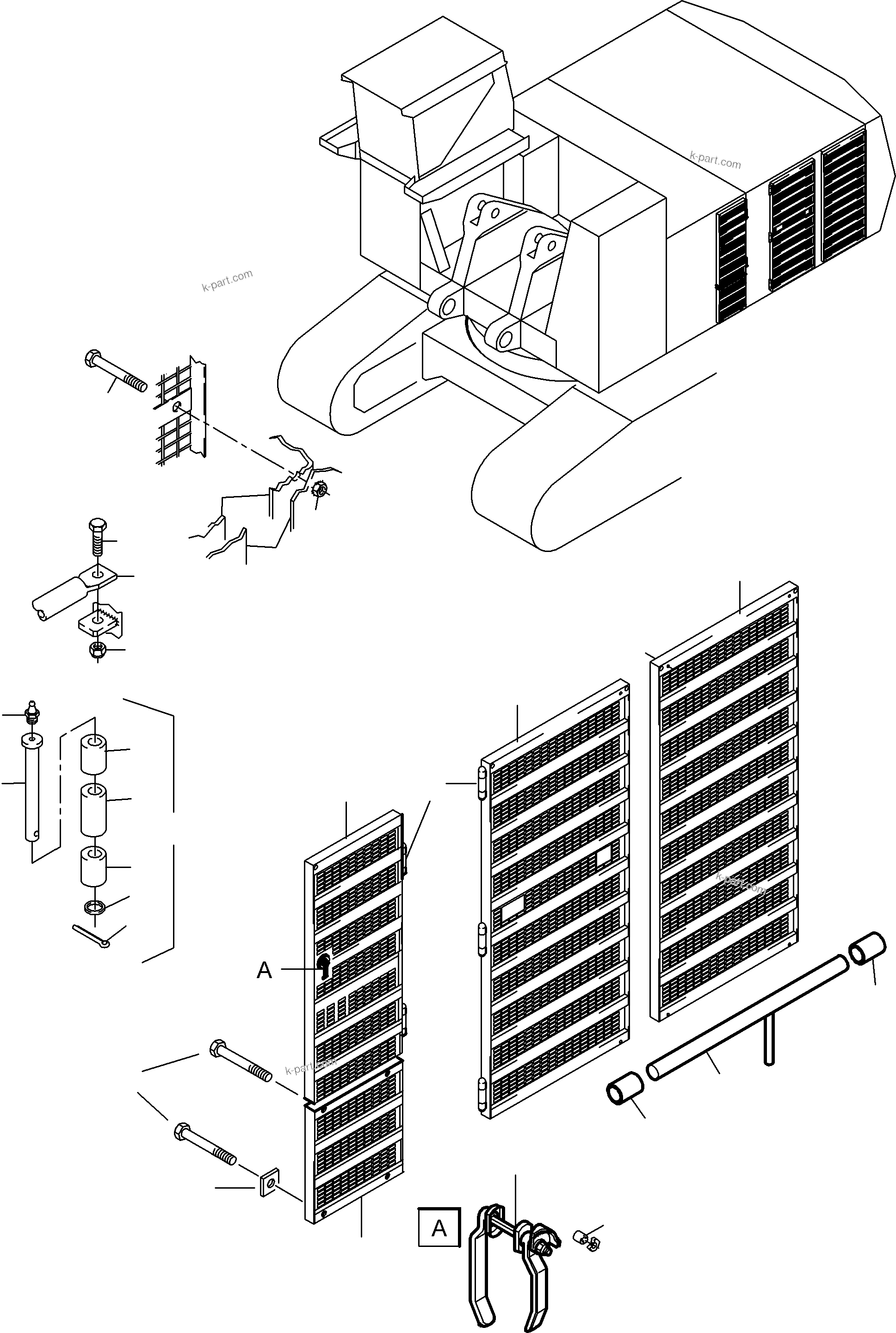 Komatsu parts book diagram for PC8000-6E S/N 12061: DOORS - MACHINE COVERING