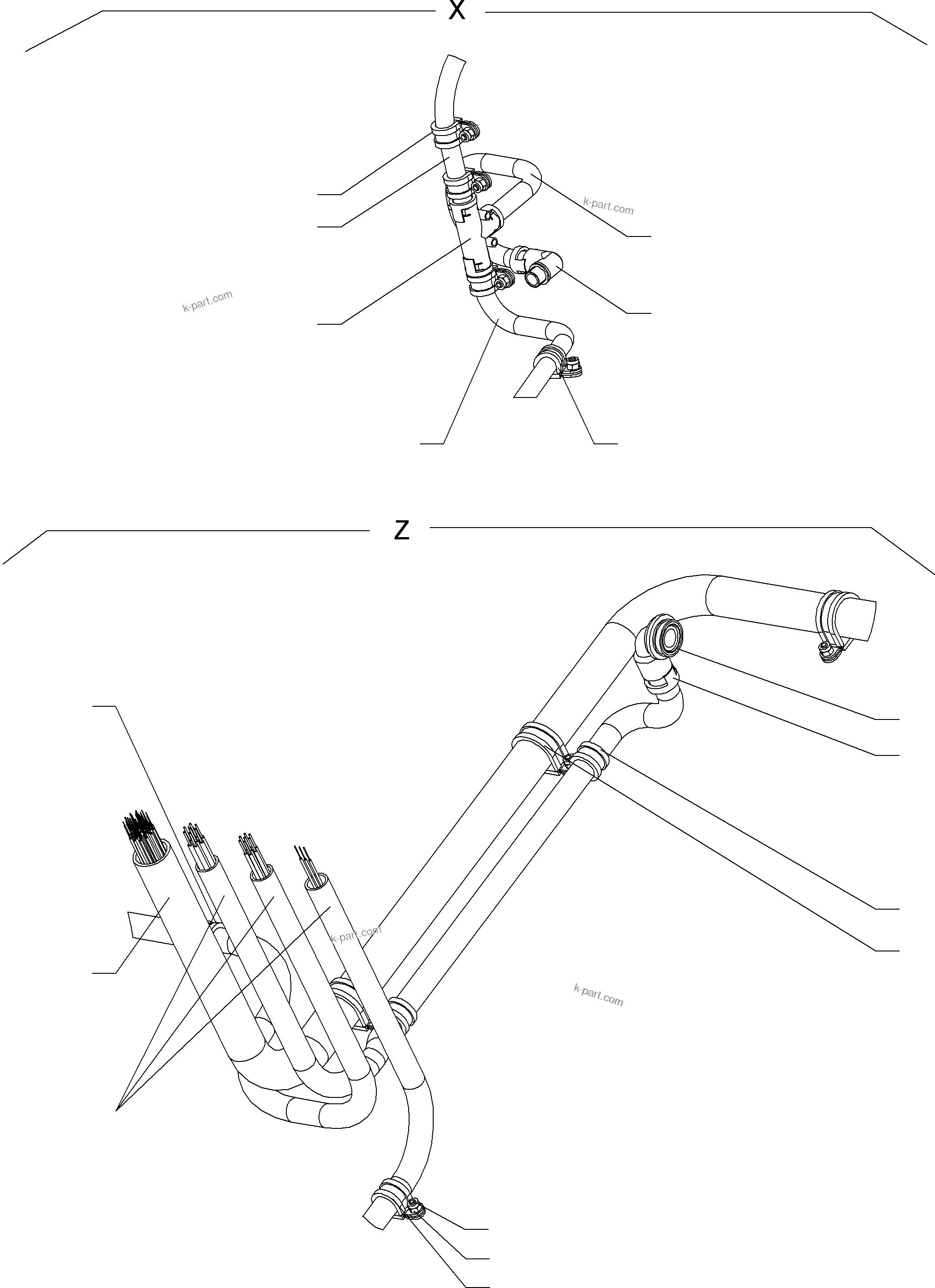 Komatsu parts book diagram for PC8000-6E S/N 12061: CABLES- CABLE DUCT
