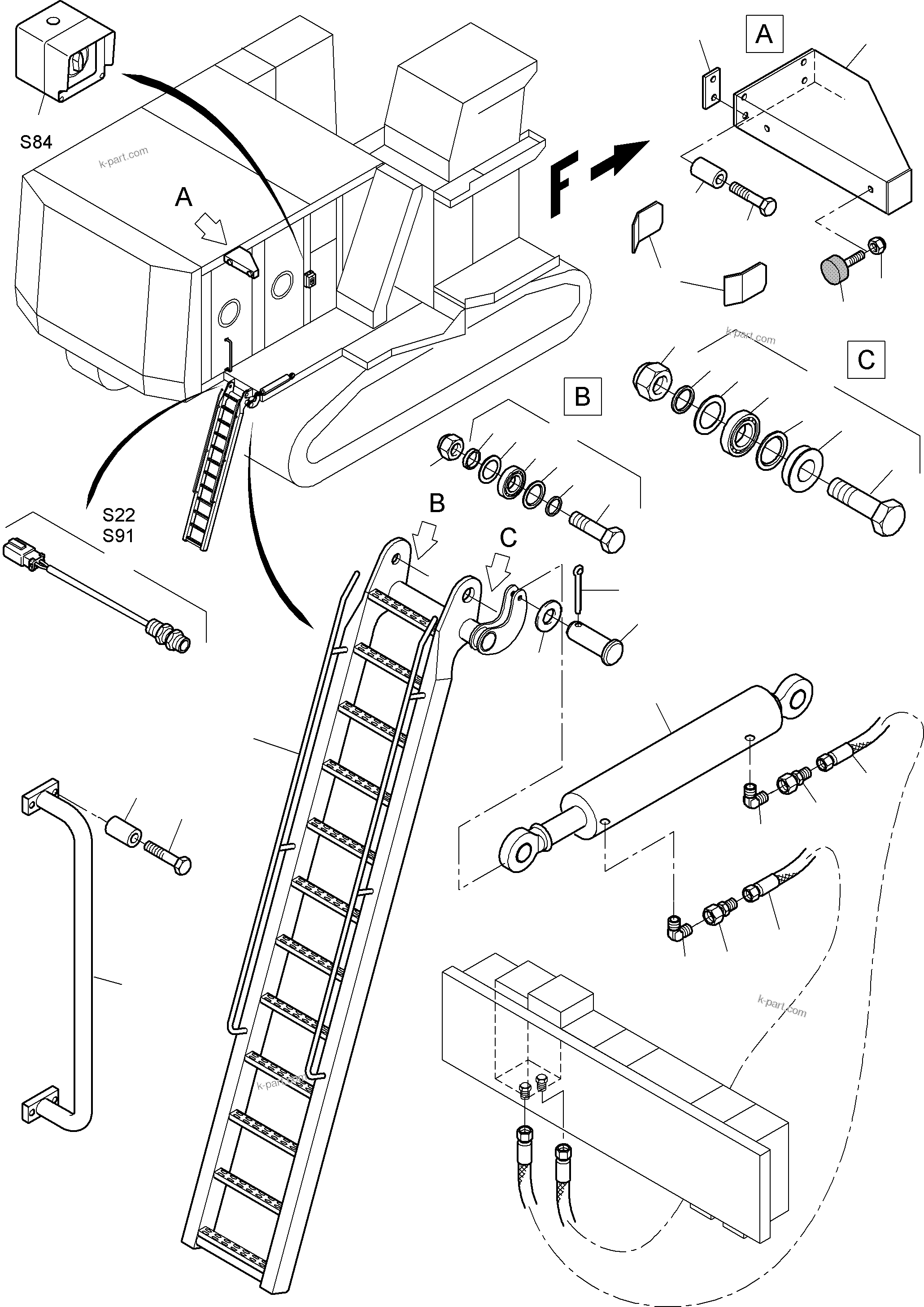 Komatsu parts book diagram for PC8000-6E S/N 12061: STEPS