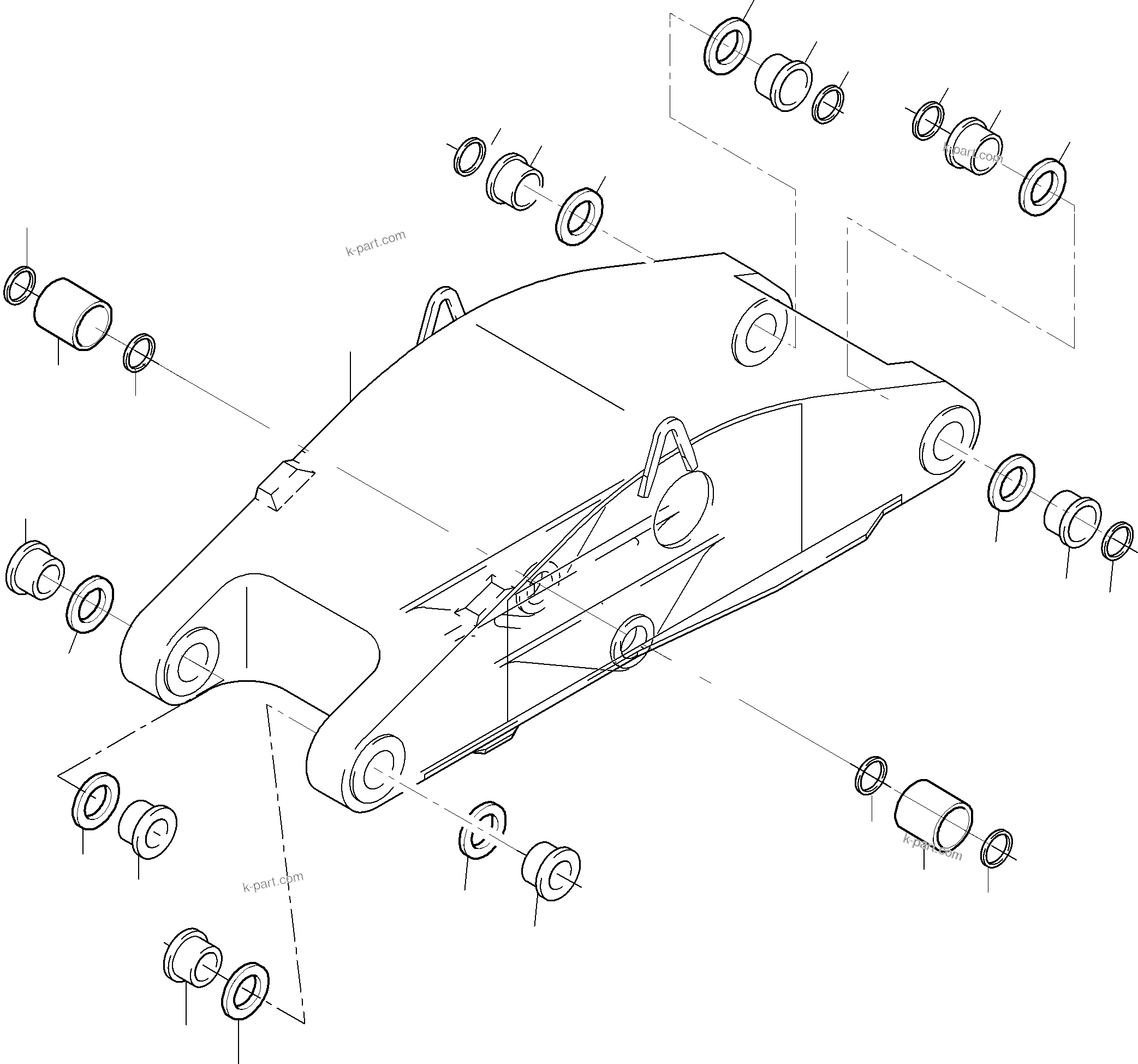 Komatsu parts book diagram for PC8000-6E S/N 12061: STICK 5,75M
